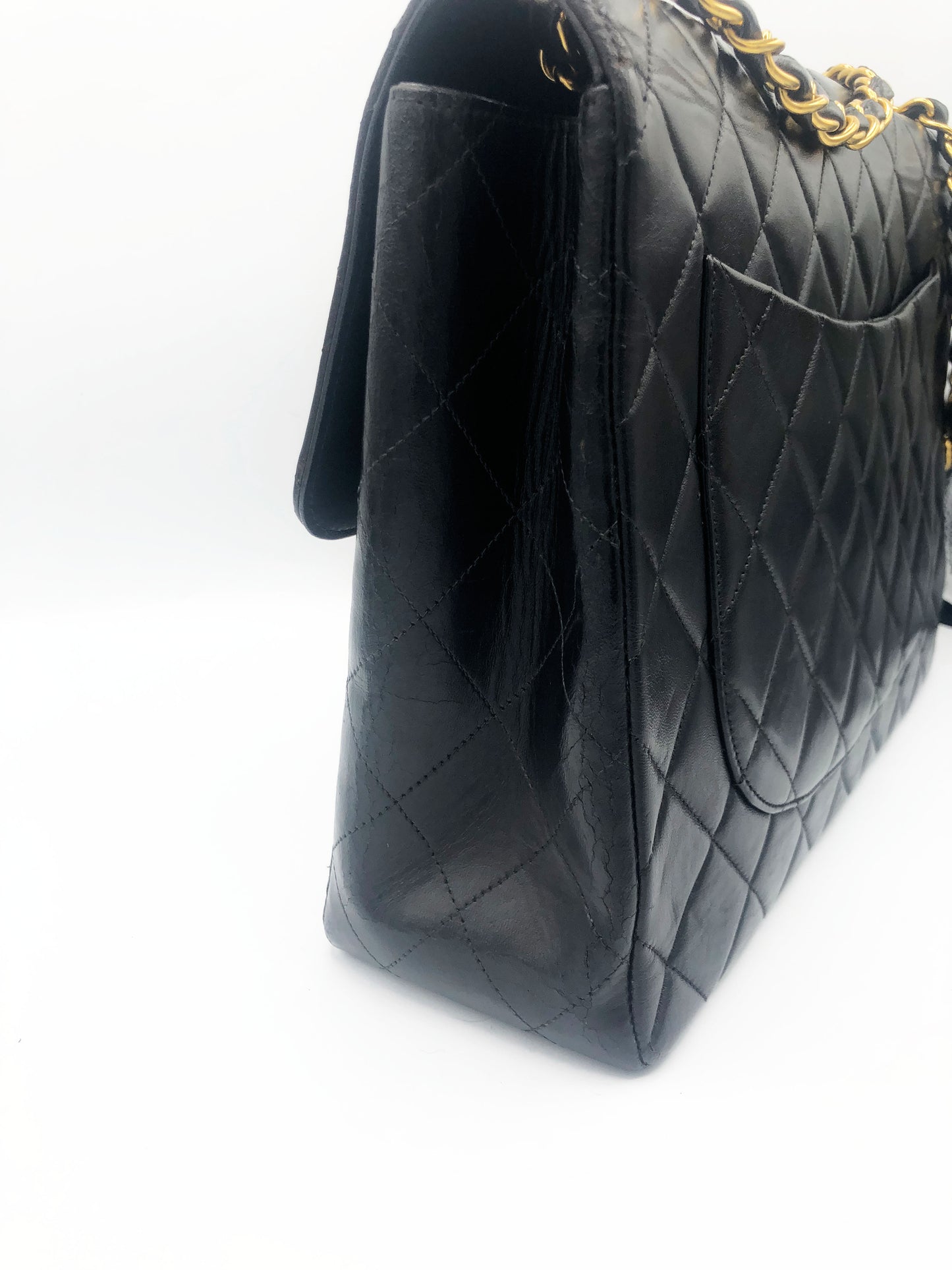 Sac Bandouliere Chanel Timeless Jumbo en cuir matellasé noir