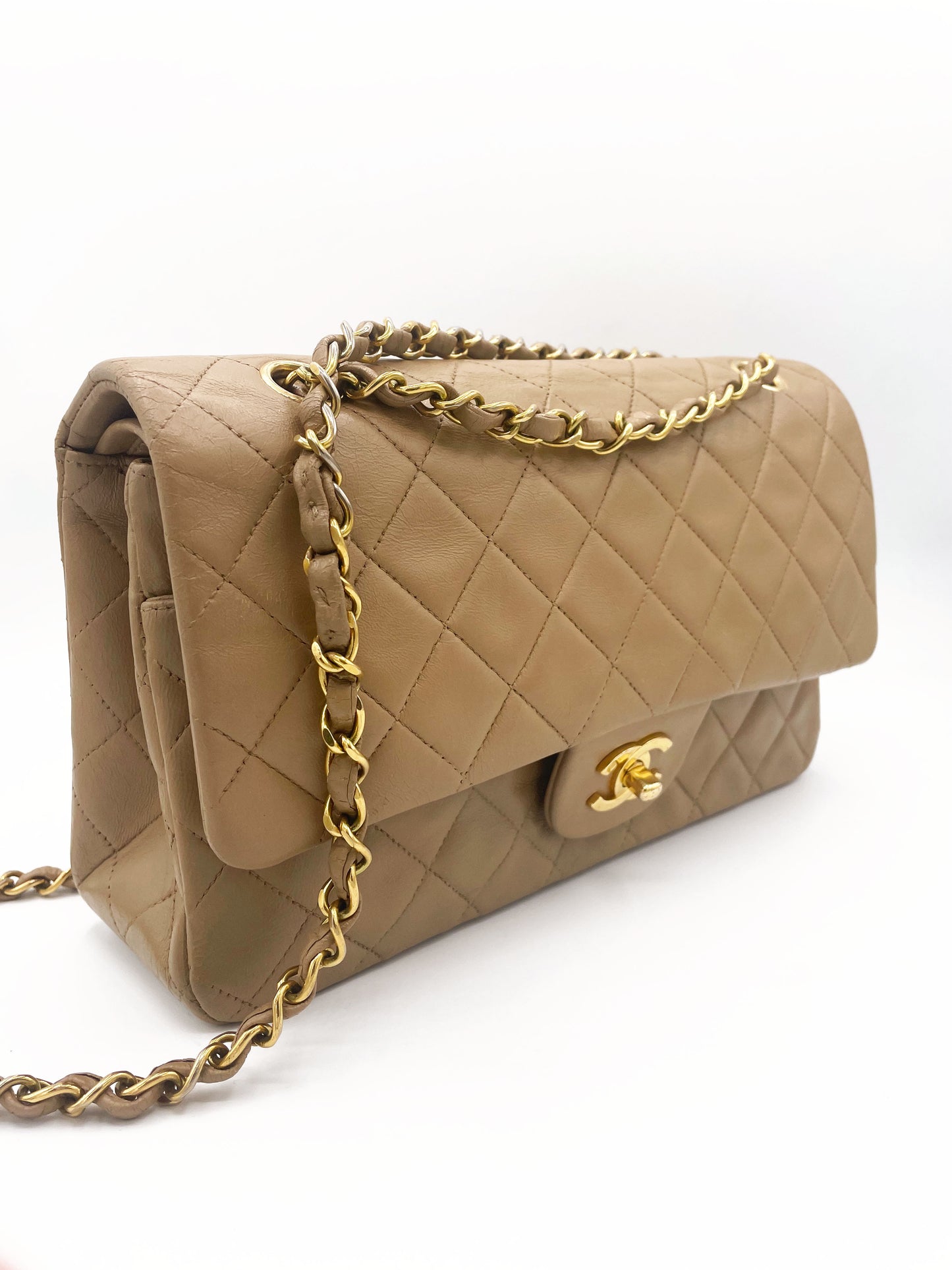 Chanel Timeless bag in beige leather