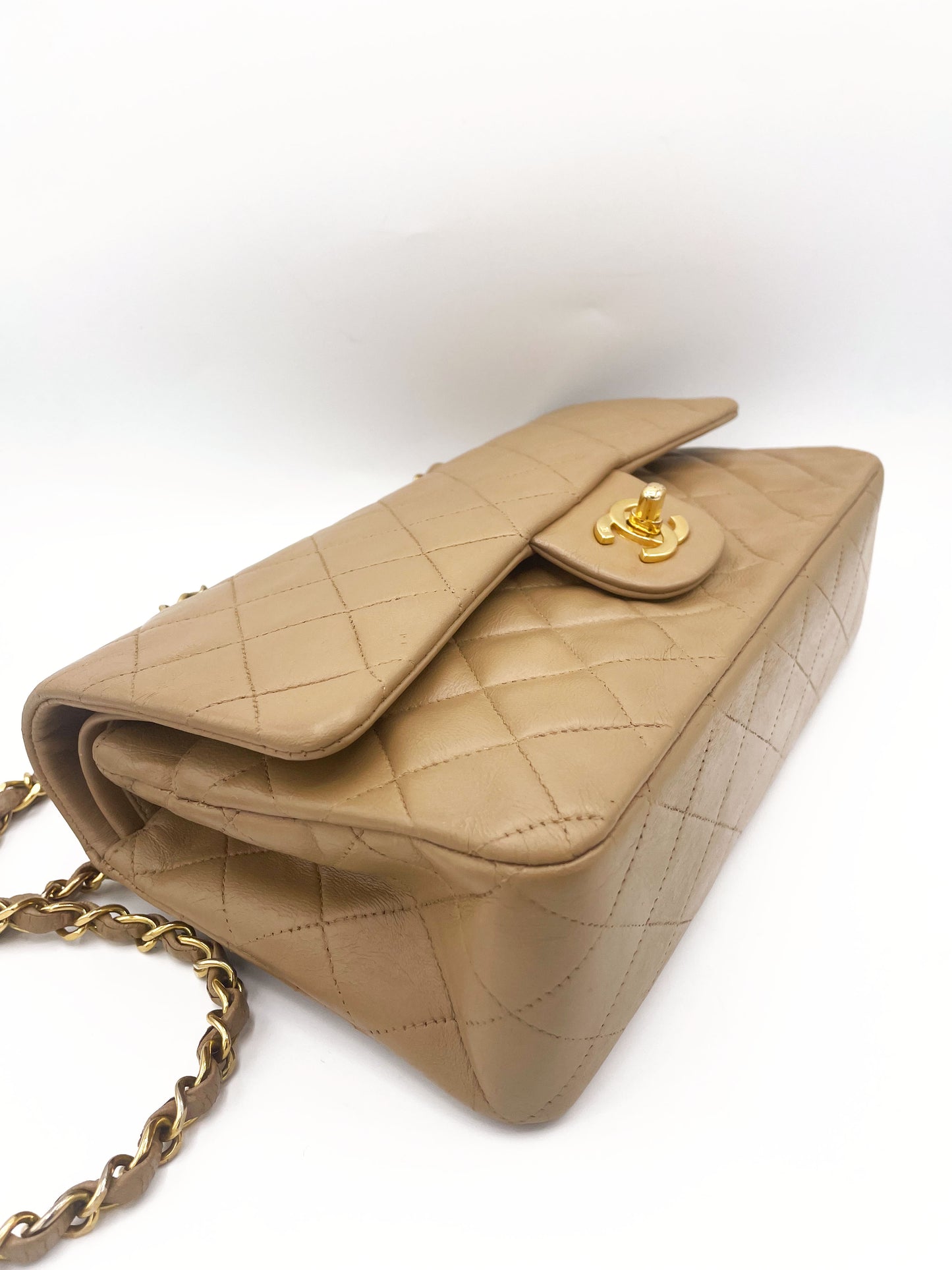 Chanel Timeless bag in beige leather