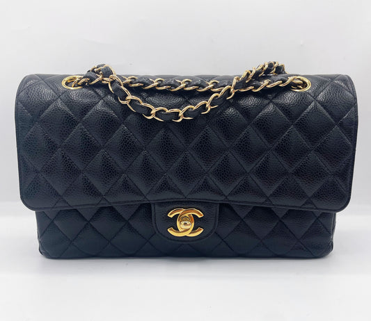 Sac Chanel Classique veau caviar noir & métal doré