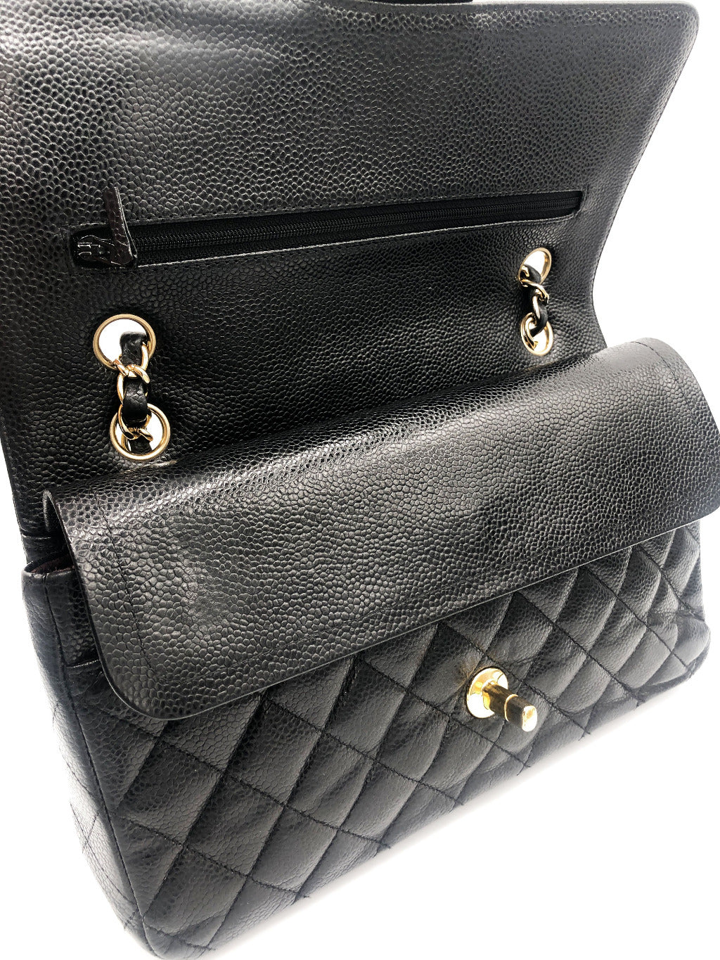 SAC CHANEL CLASSIQUE 11.12 CAVIAR NOIR