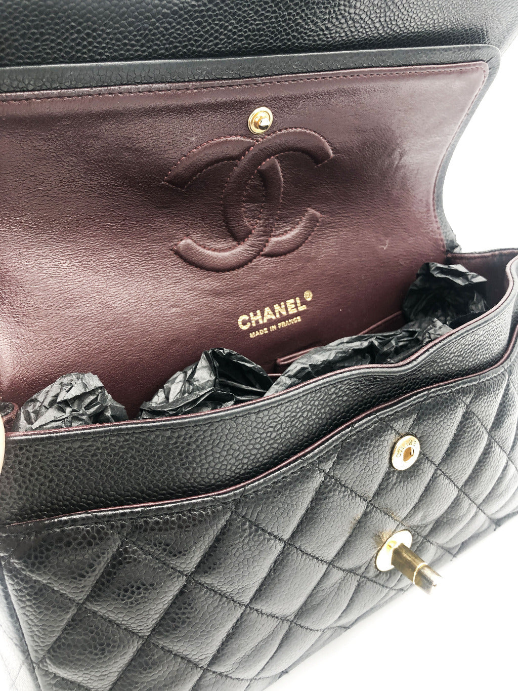 SAC CHANEL CLASSIQUE 11.12 CAVIAR NOIR