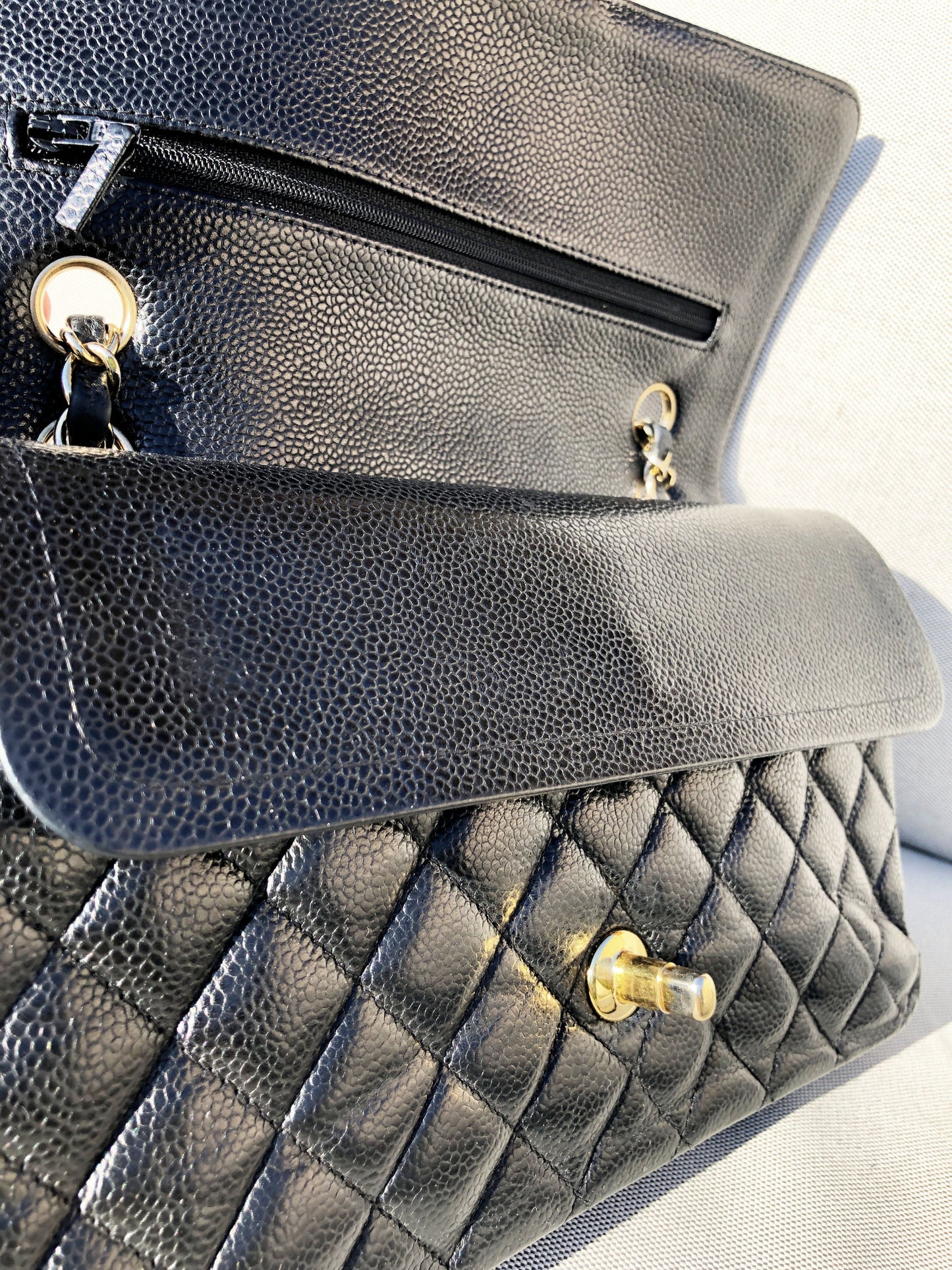 SAC CHANEL CLASSIQUE 11.12 CAVIAR NOIR