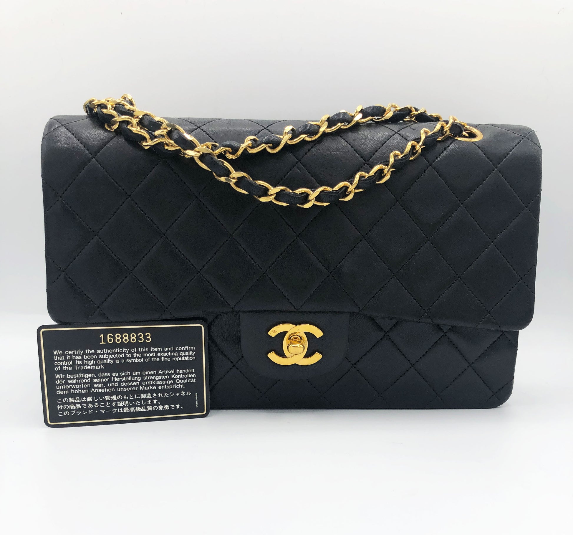 Sac Chanel Classique / Timeless 25 Vintage en cuir noir