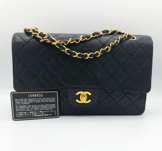Sac Chanel Classique / Timeless 25 Vintage en cuir noir