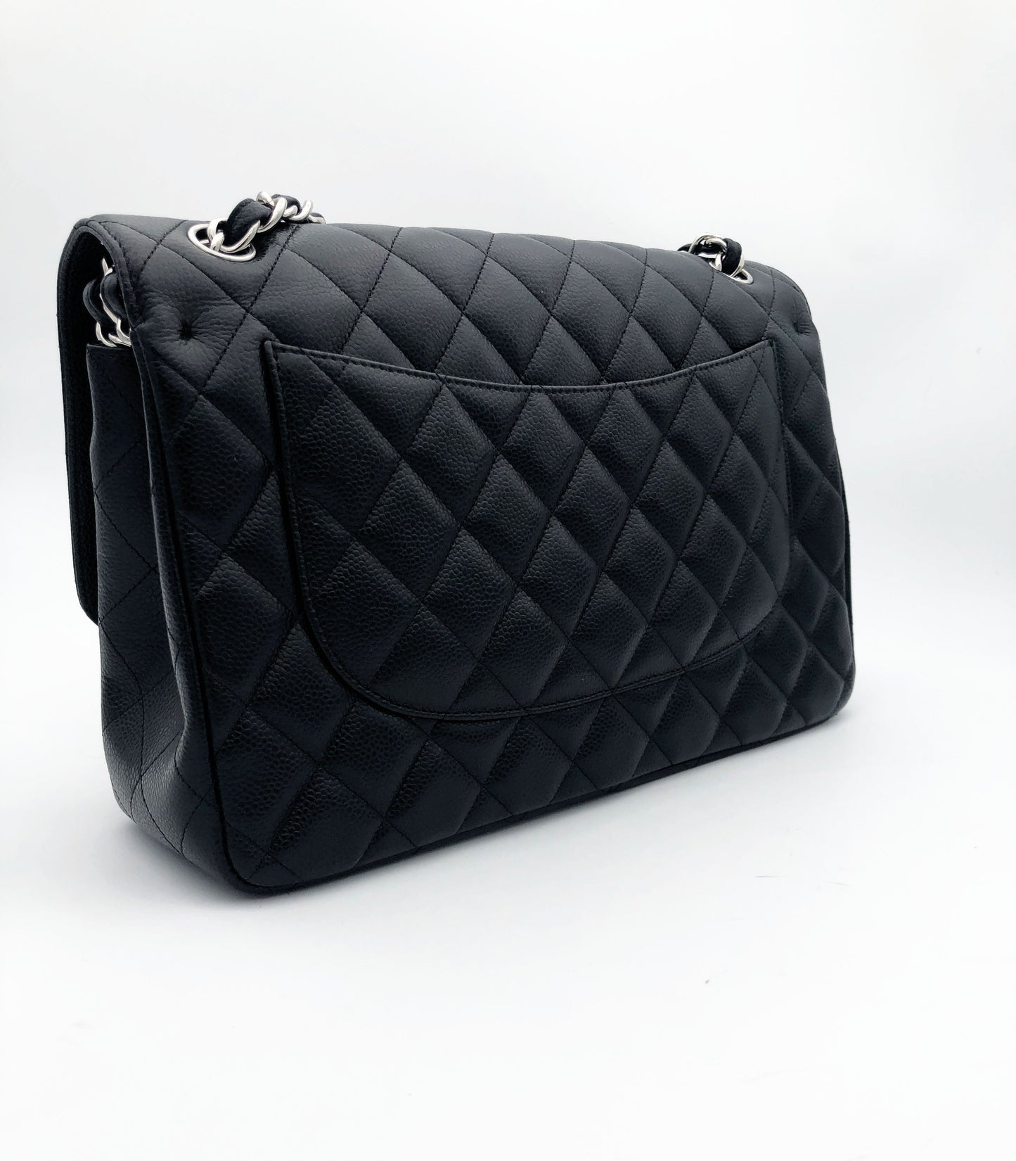 Chanel sac à bandoulière timeless / classique jumbo noir cuir caviar - Soline