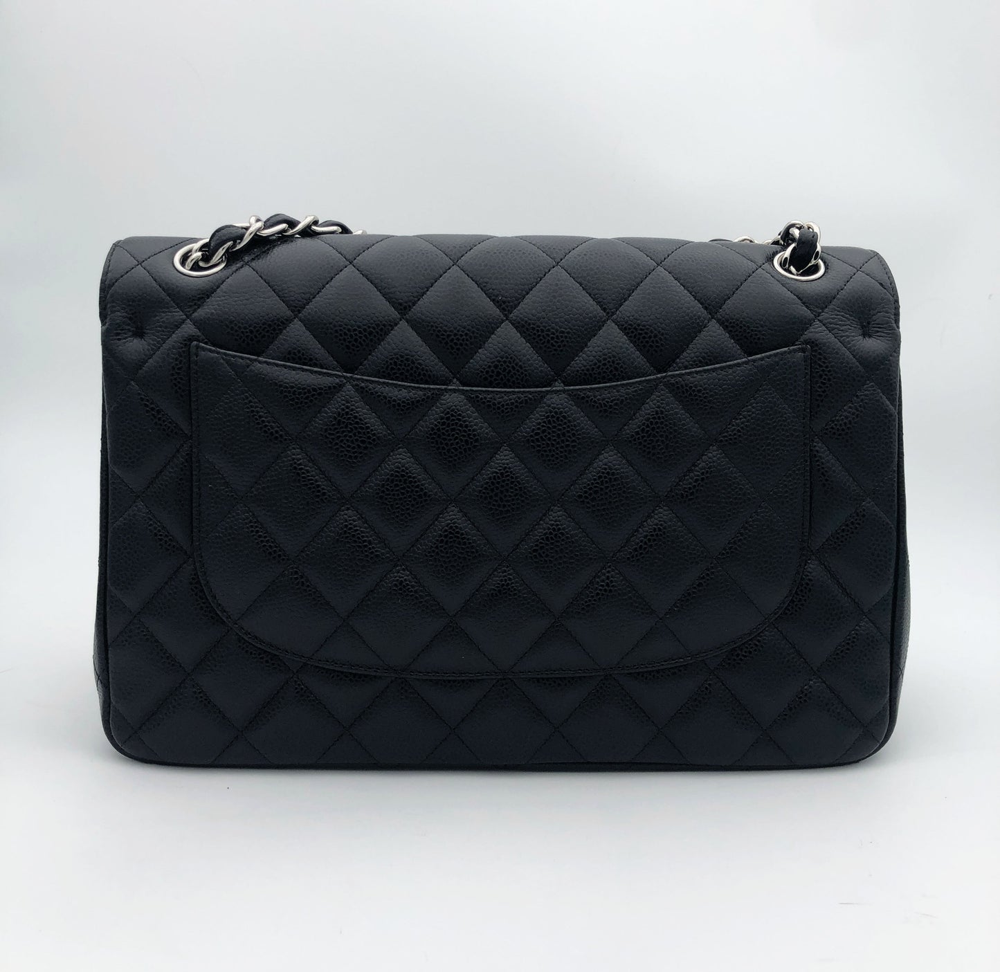 Chanel sac à bandoulière timeless / classique jumbo noir cuir caviar - Soline