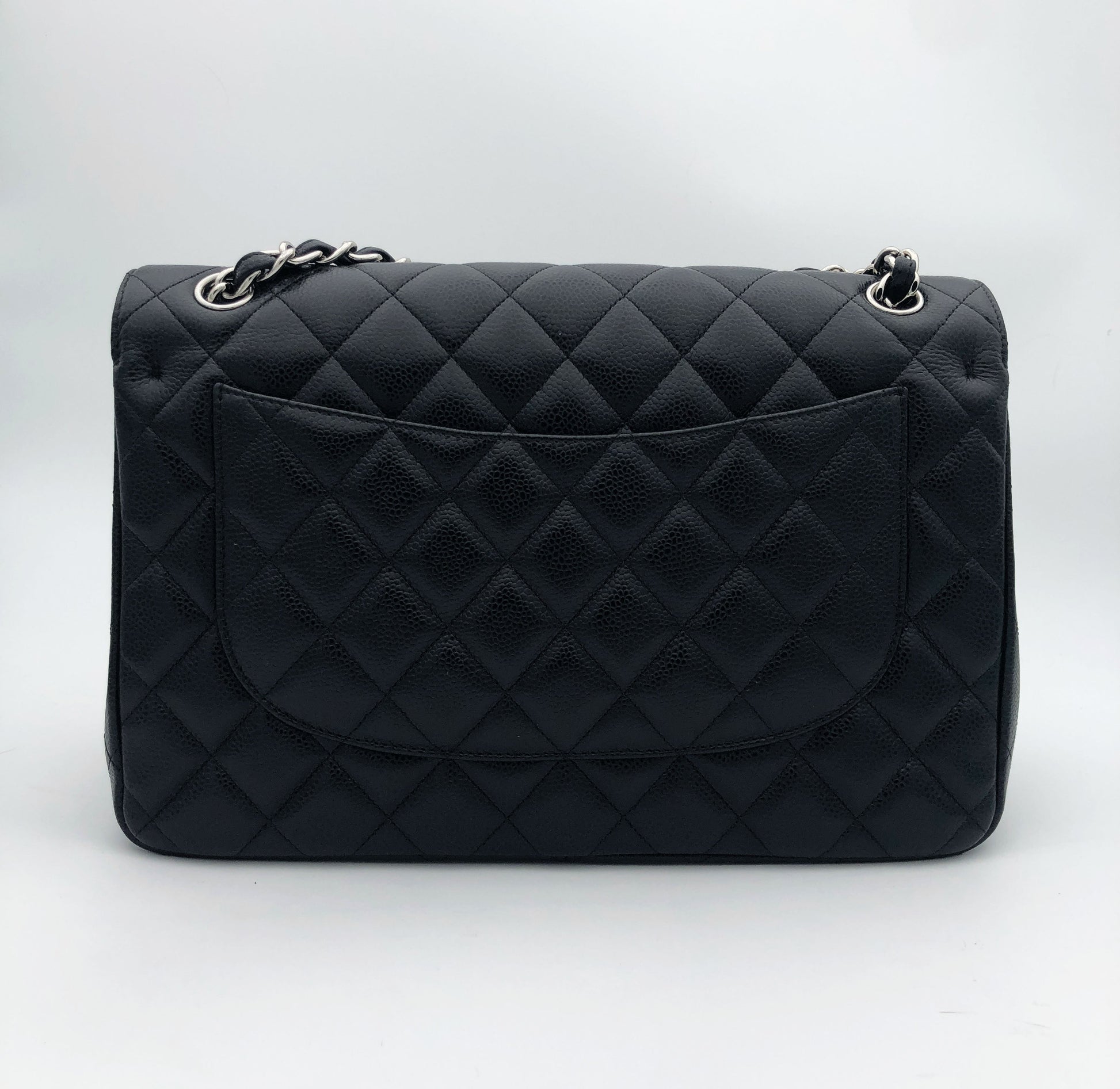Chanel sac à bandoulière timeless / classique jumbo noir cuir caviar - Soline
