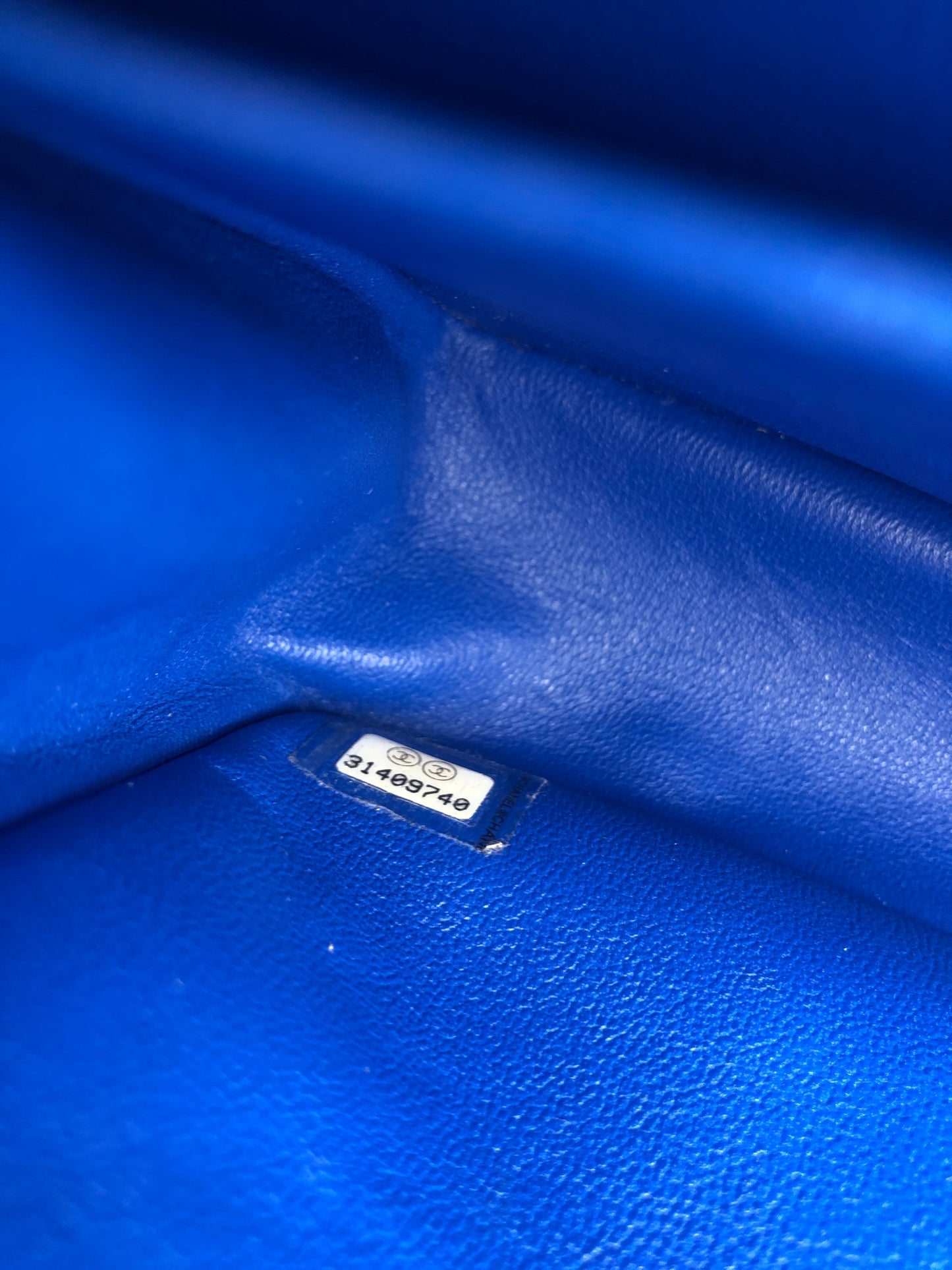 Chanel sac à main timeless / classique en cuir lisse bleu - Soline