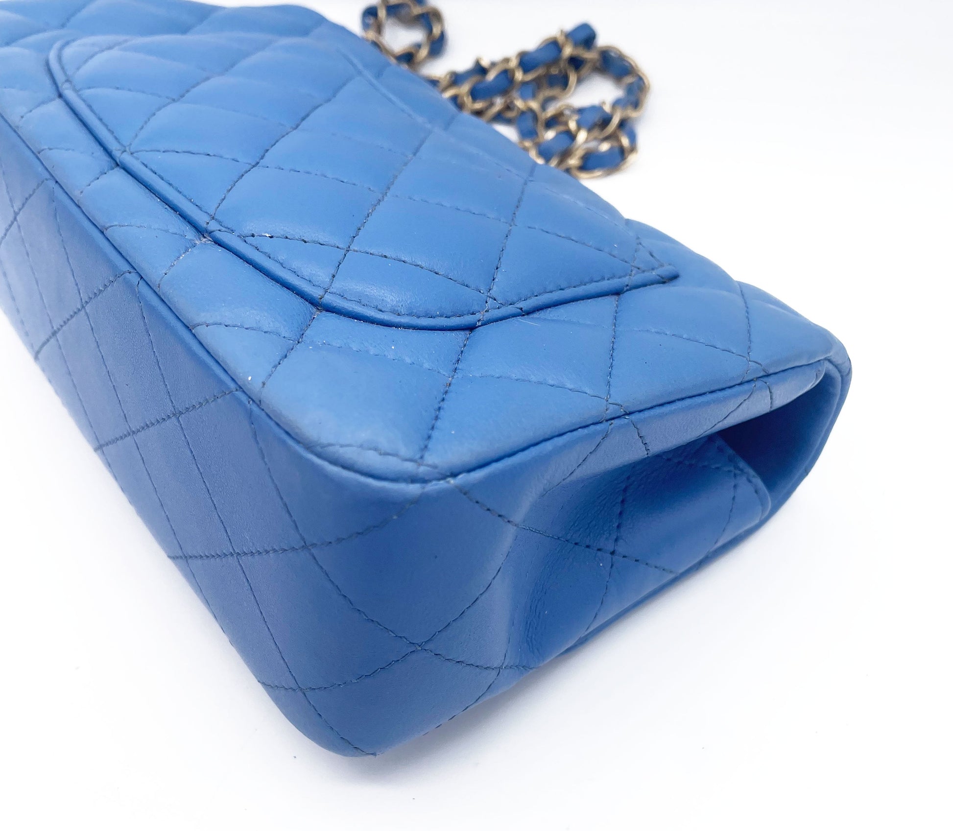Chanel Timeless Mini Rectangulaire Agneau Bleu - Soline