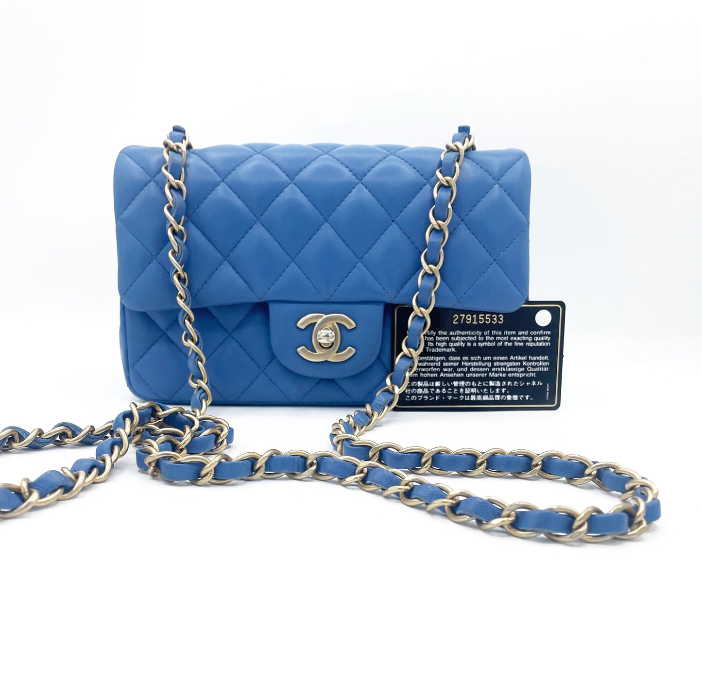 Chanel Timeless Mini Rectangulaire Agneau Bleu - Soline