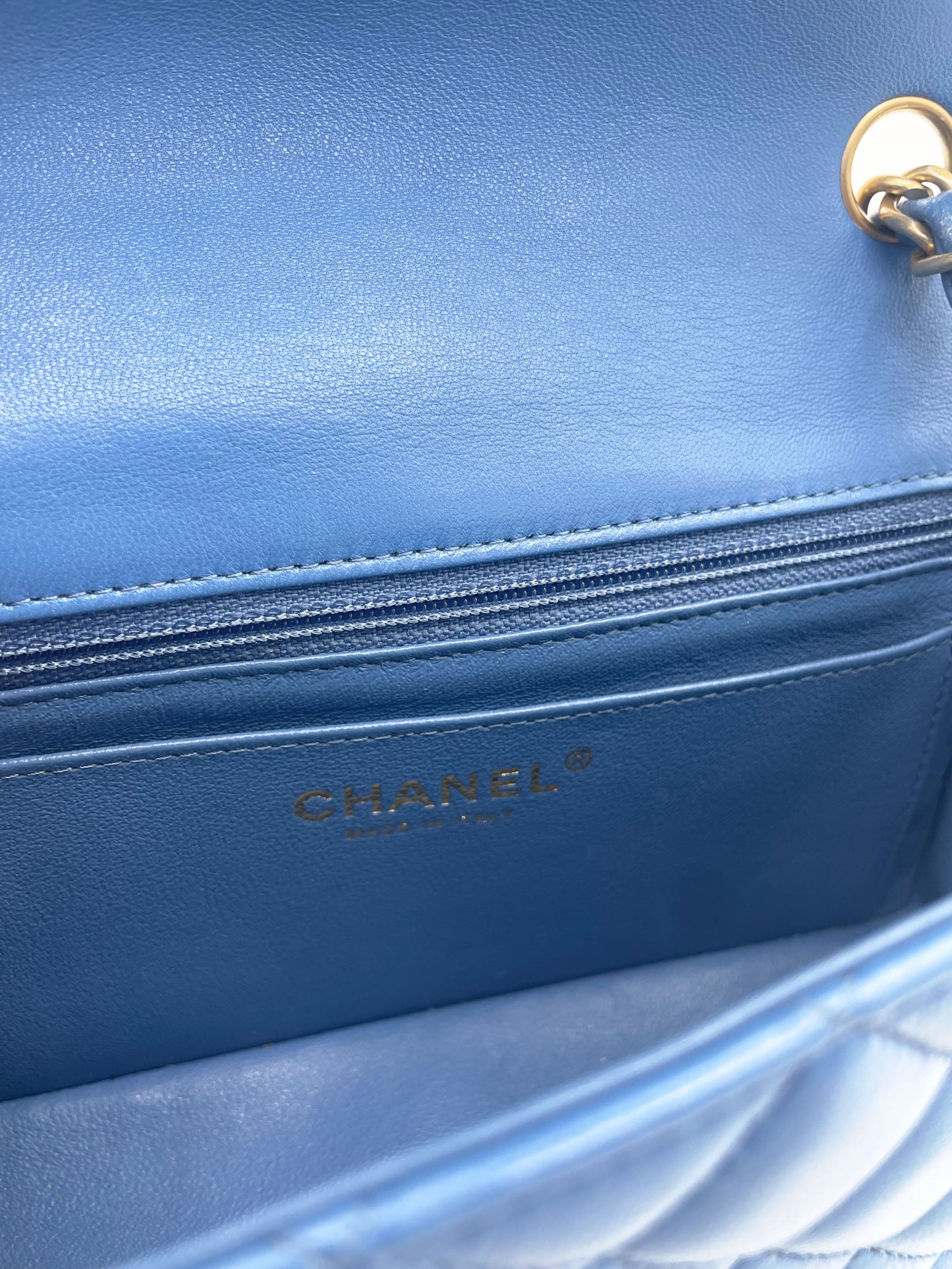 Chanel Timeless Mini Rectangulaire Agneau Bleu - Soline