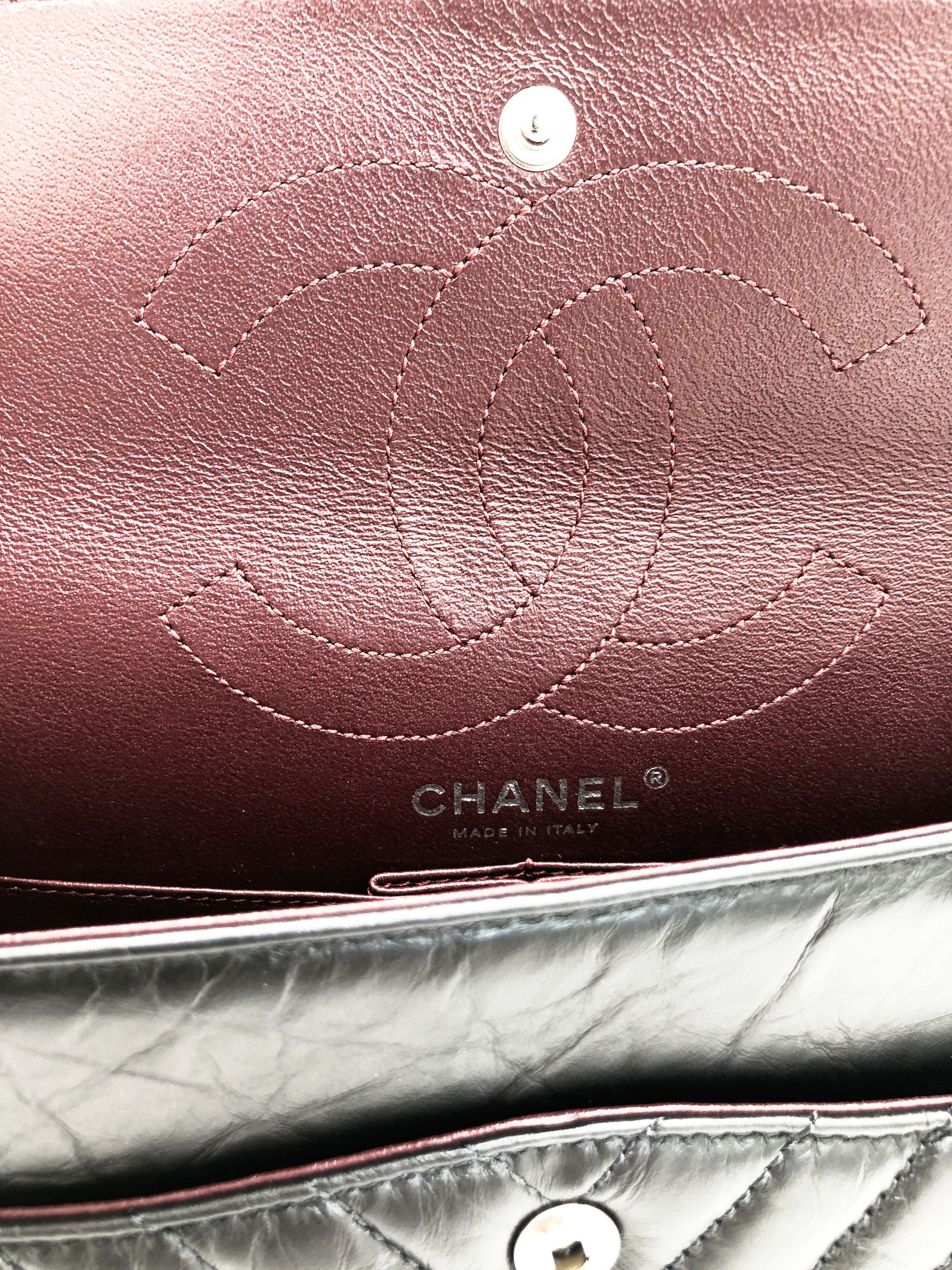 Grand Sac 2.55 Chanel So Black Chevron à double rabat - Soline
