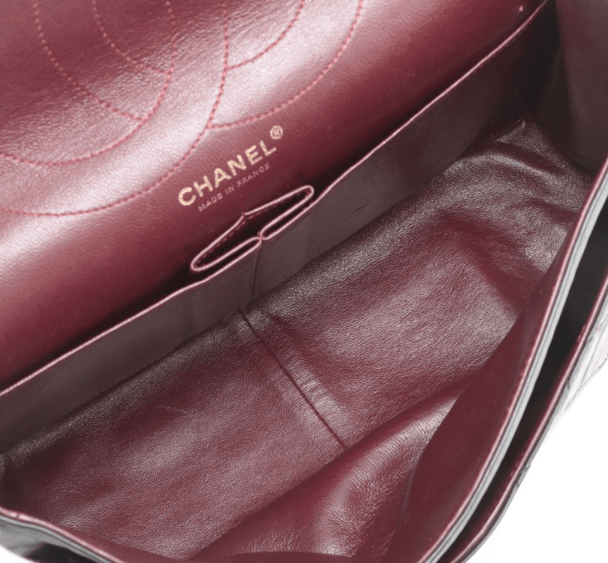 Grand Sac à main Chanel 2.55 Reissue en cuir de veau vieilli noir - Soline