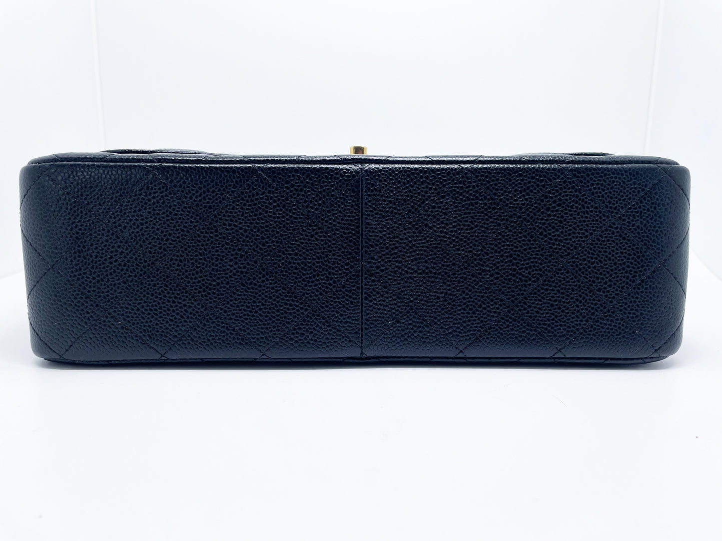 Grand Sac Classique Chanel Veau grainé et métal doré Noir - Soline