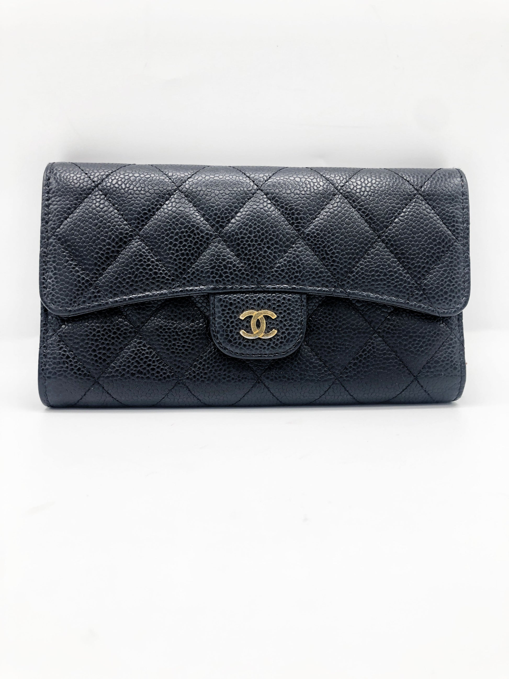 PORTEFEUILLE A RABAT CAVIAR NOIR - Soline