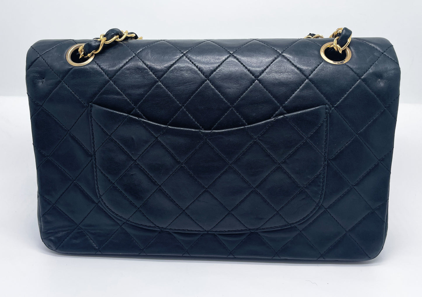 Sac à main Classique en cuir d'agneau noir et métal doré plaqué 24 carat - Soline