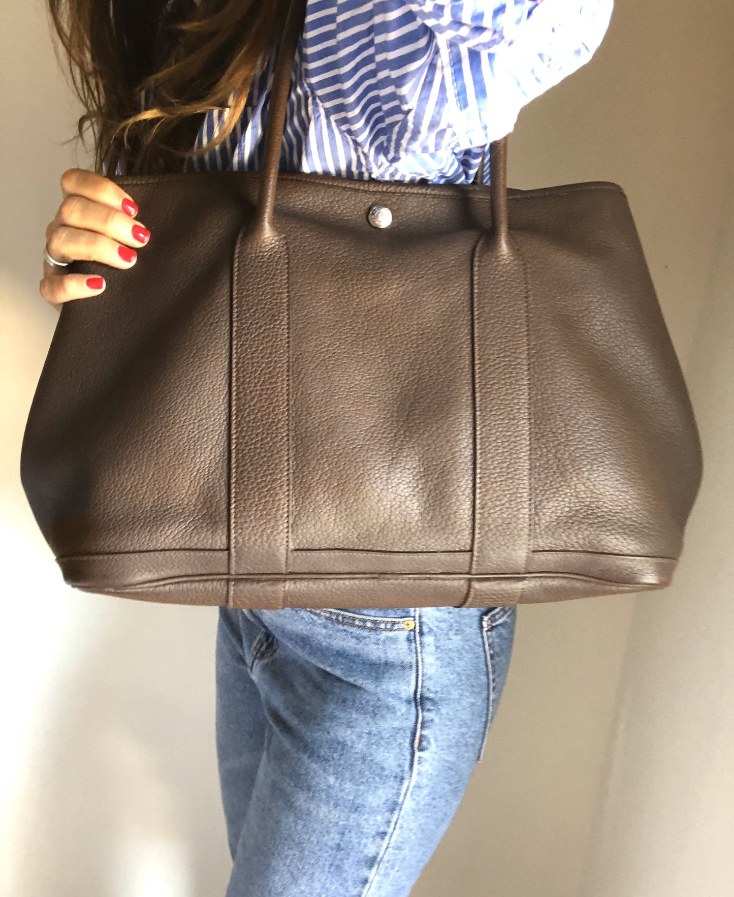 Sac à main Hermès Garden Party 36 Negonda marron - Soline