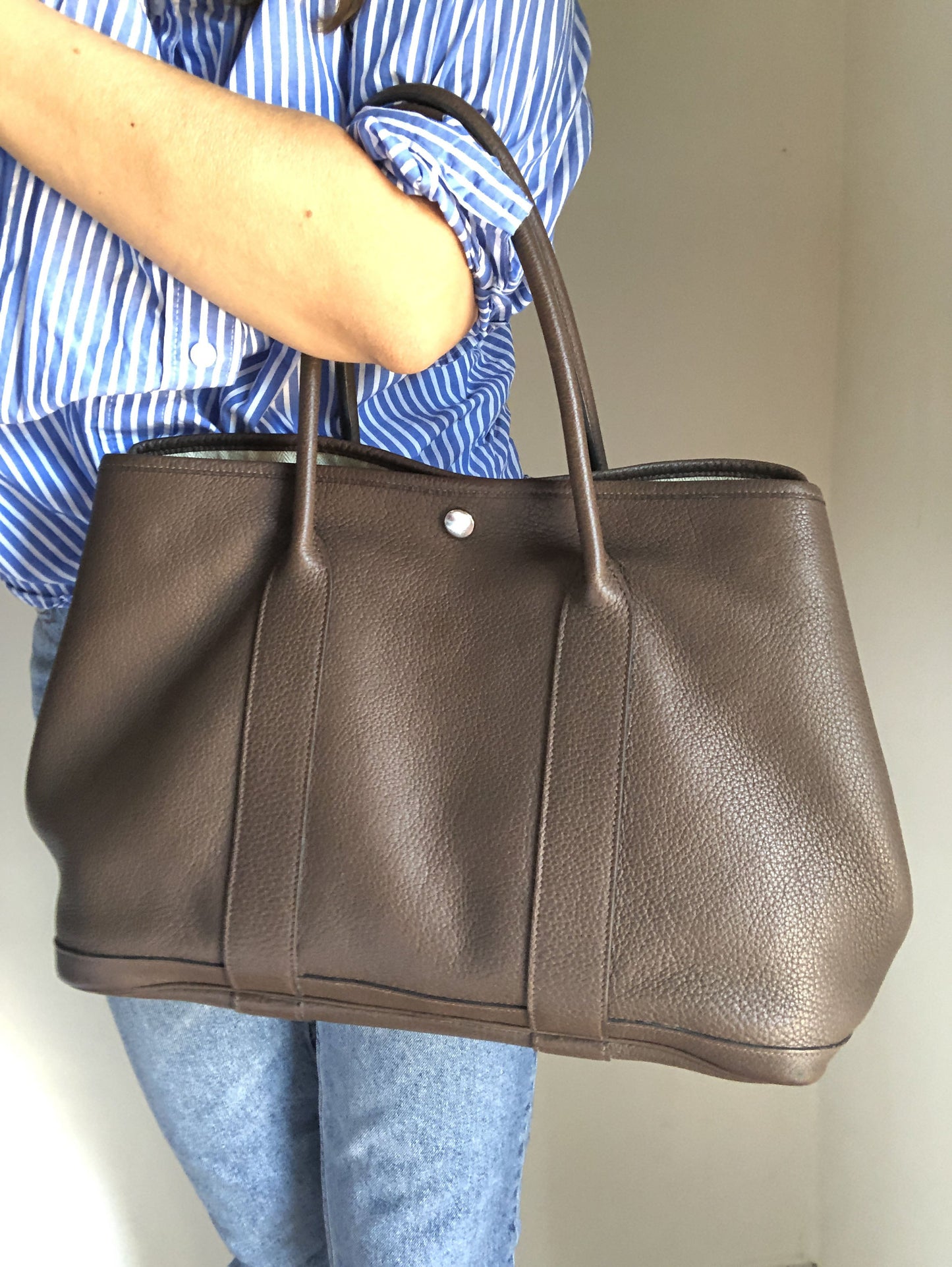 Sac à main Hermès Garden Party 36 Negonda marron - Soline