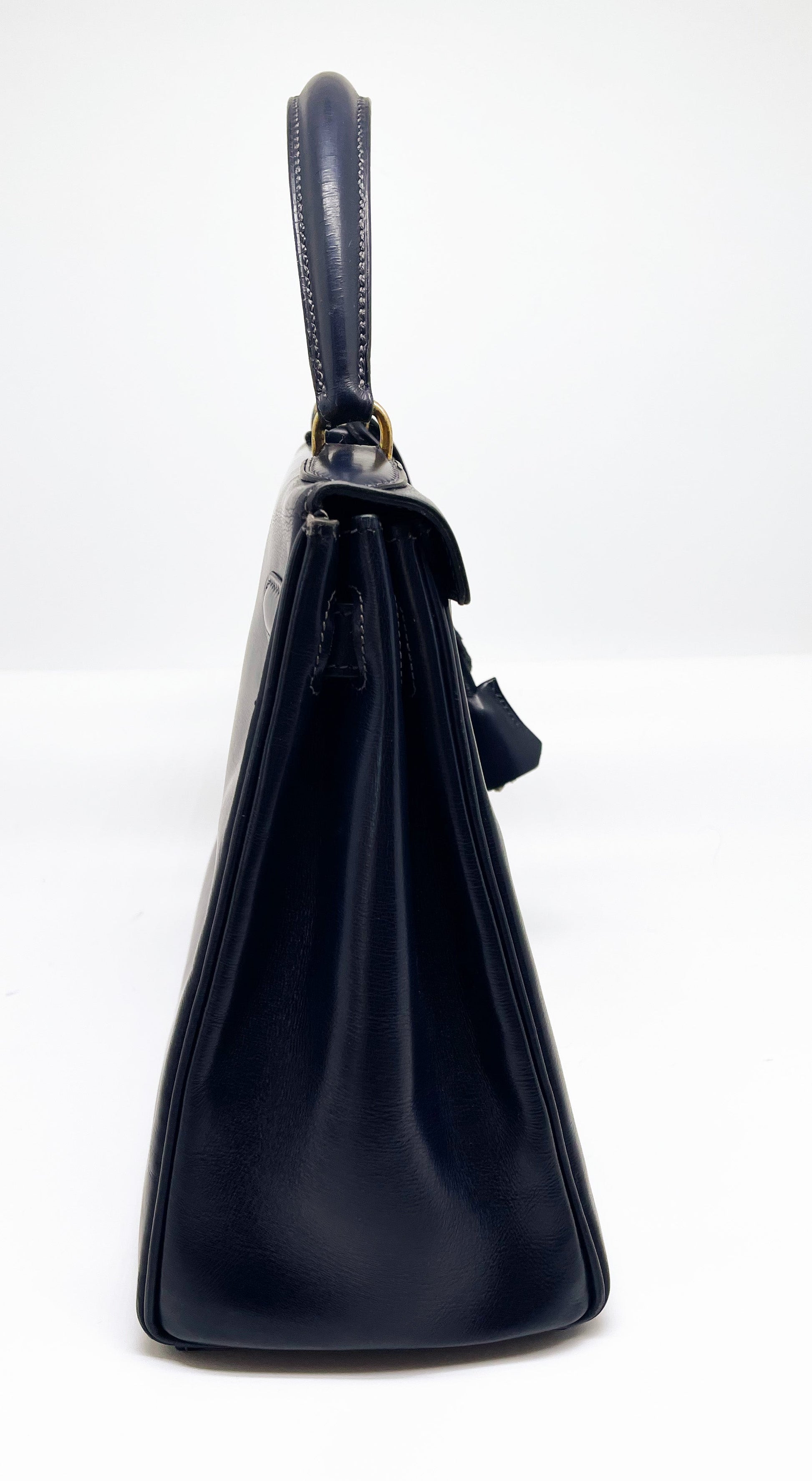 Sac à main Hermès Kelly 28 cm en Box Bleu - Soline