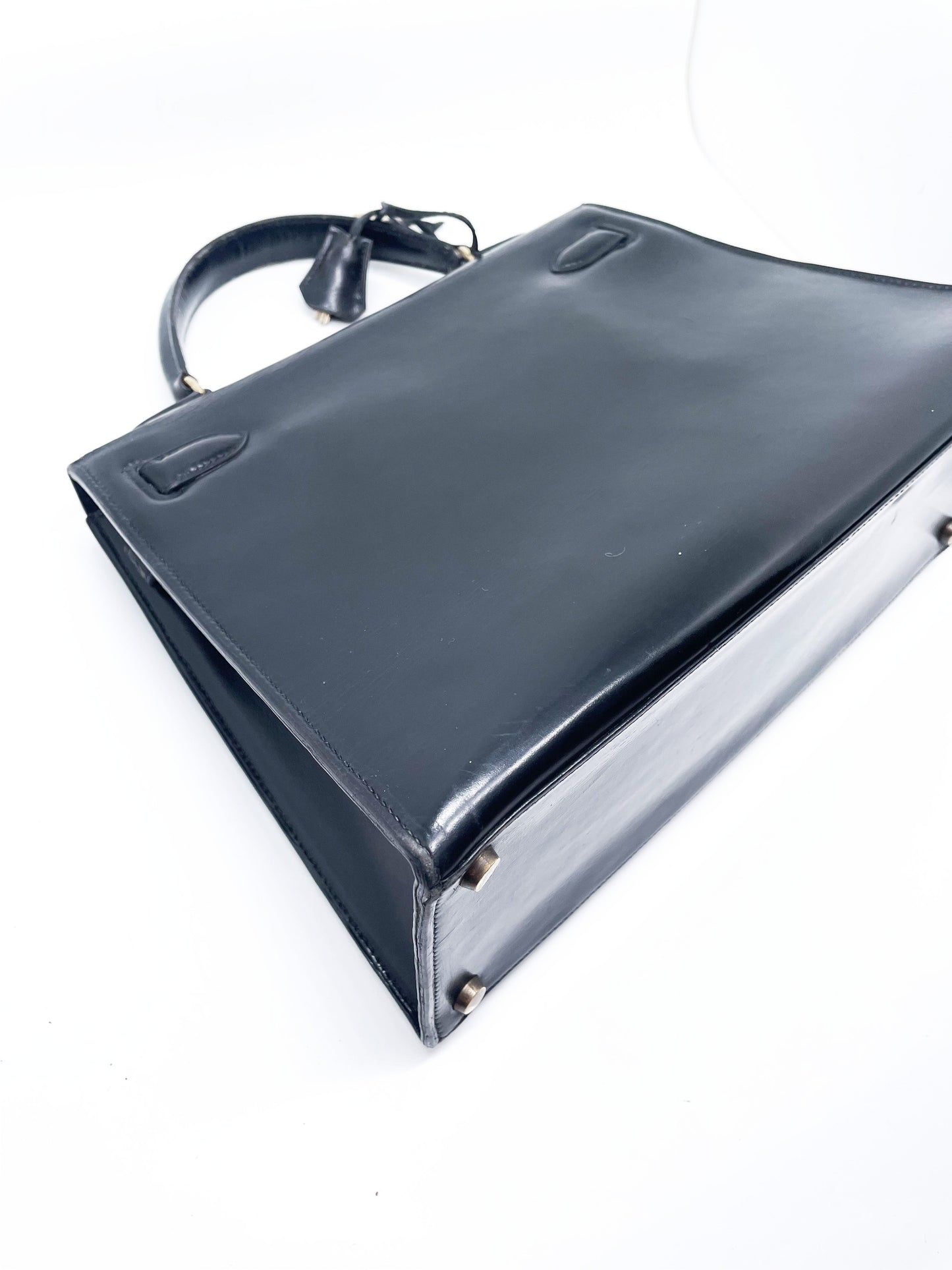 Sac à Main Hermès Kelly 28 en Cuir box noir sellier - Soline