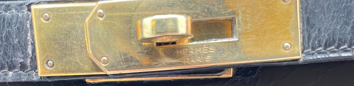 Sac à Main Hermès Kelly 28 en Cuir box noir sellier - Soline