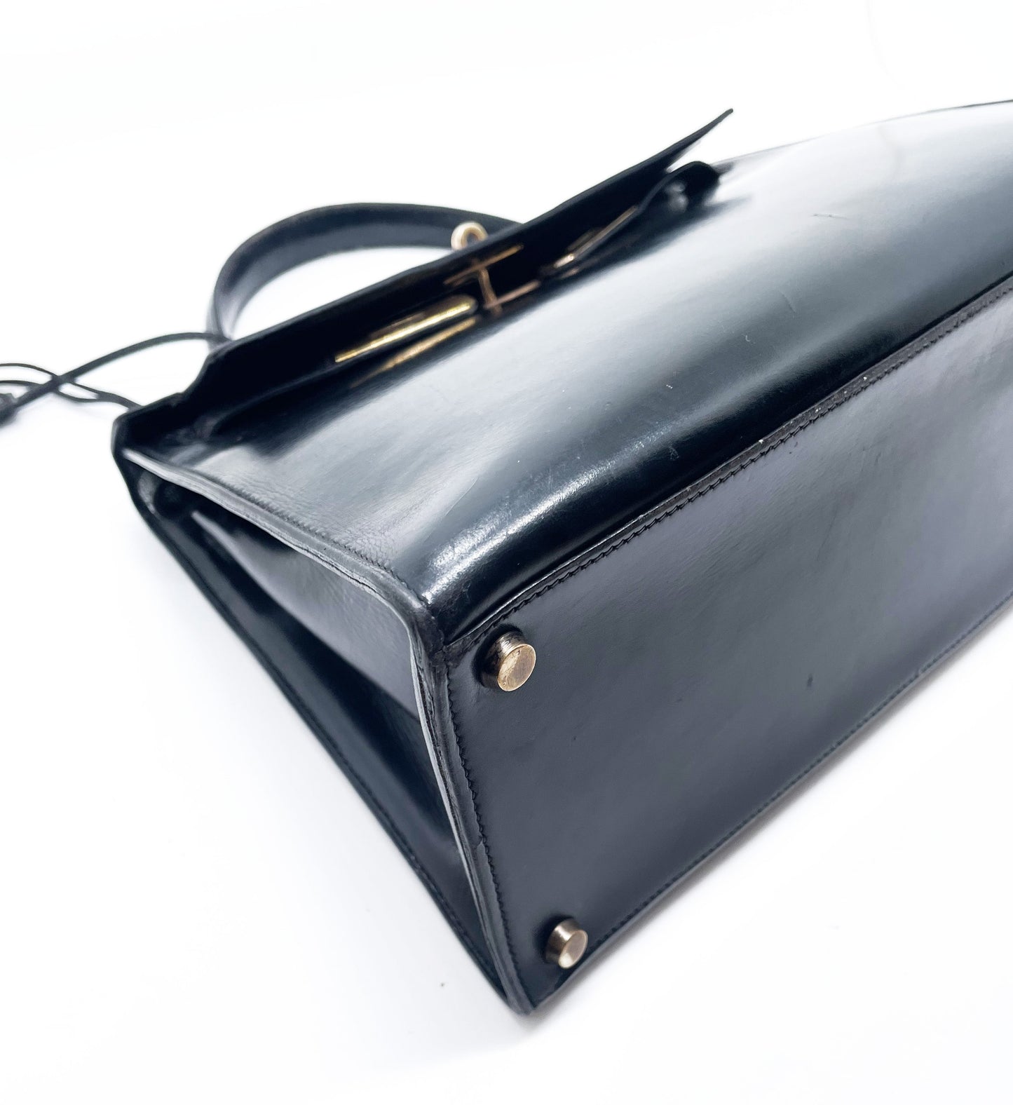 Sac à Main Hermès Kelly 28 en Cuir box noir sellier - Soline