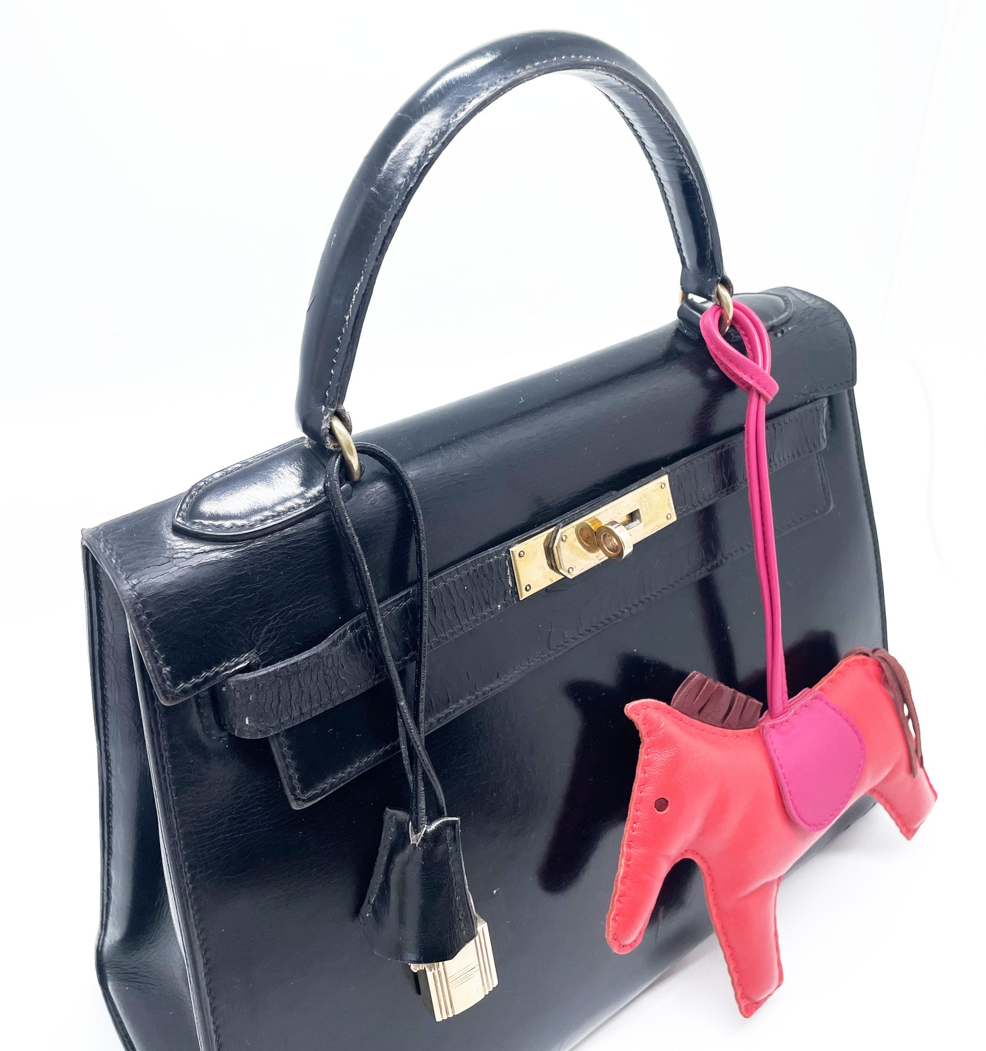 Sac à Main Hermès Kelly 28 en Cuir box noir sellier - Soline