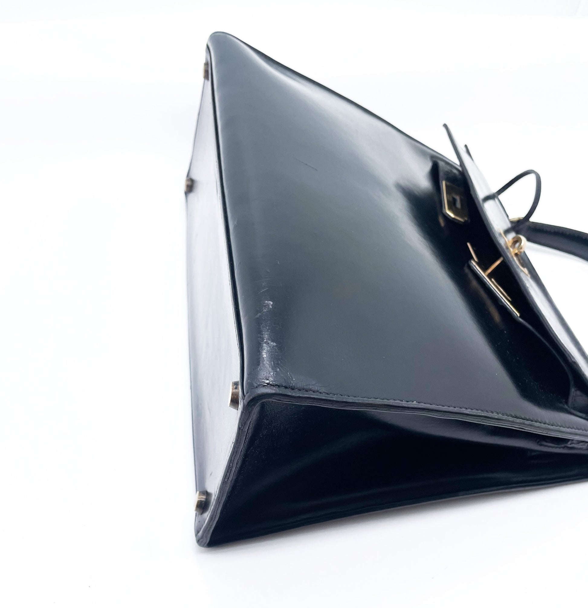 Sac à Main Hermès Kelly 28 en Cuir box noir sellier - Soline