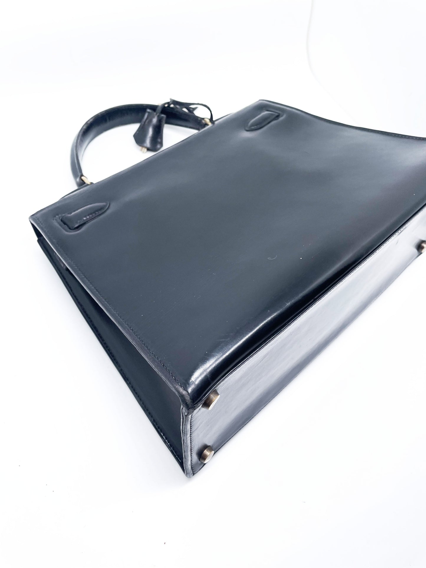 Sac à Main Hermès Kelly 28 en Cuir box noir sellier - Soline