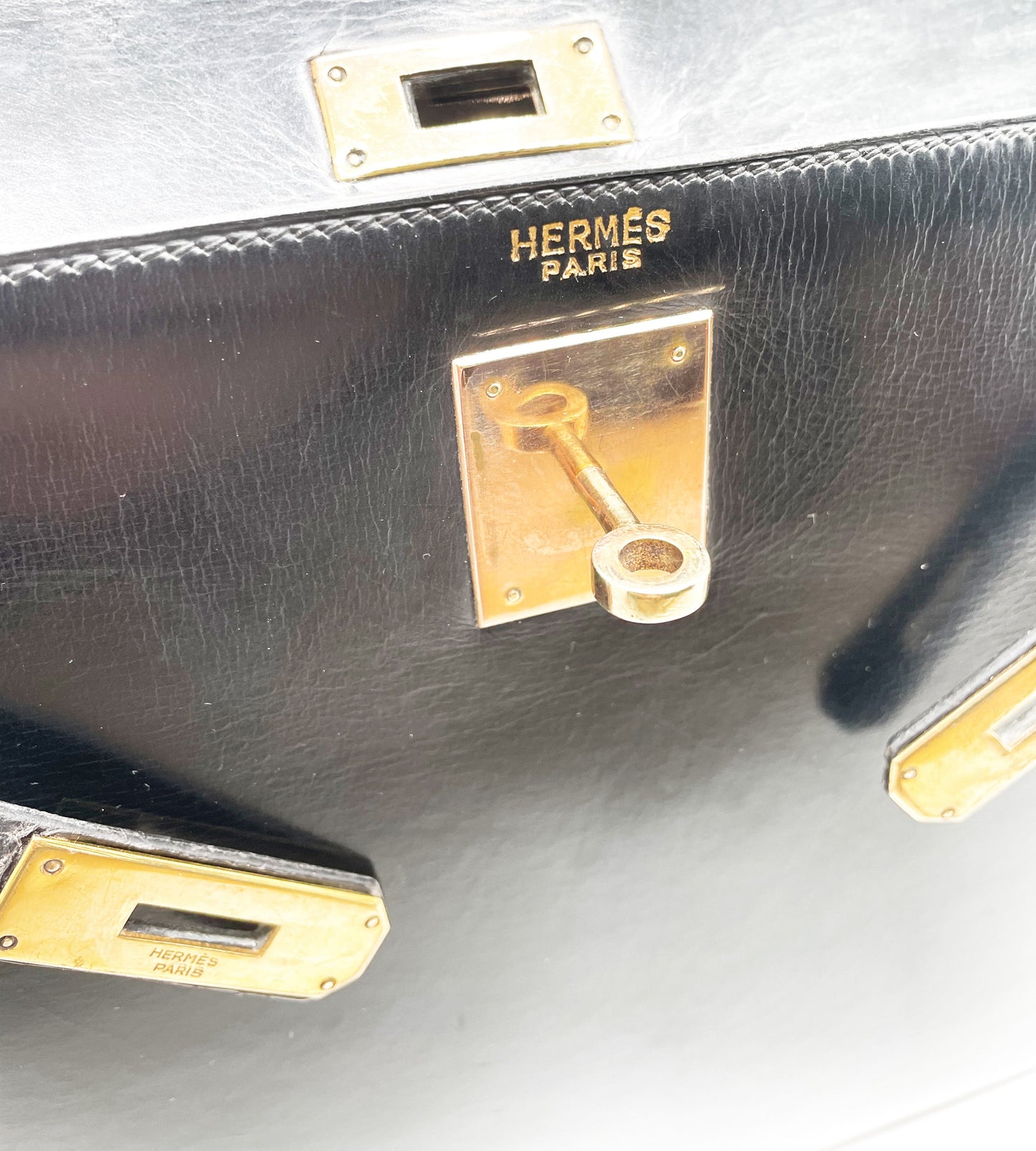 Sac à Main Hermès Kelly 28 en Cuir box noir sellier - Soline
