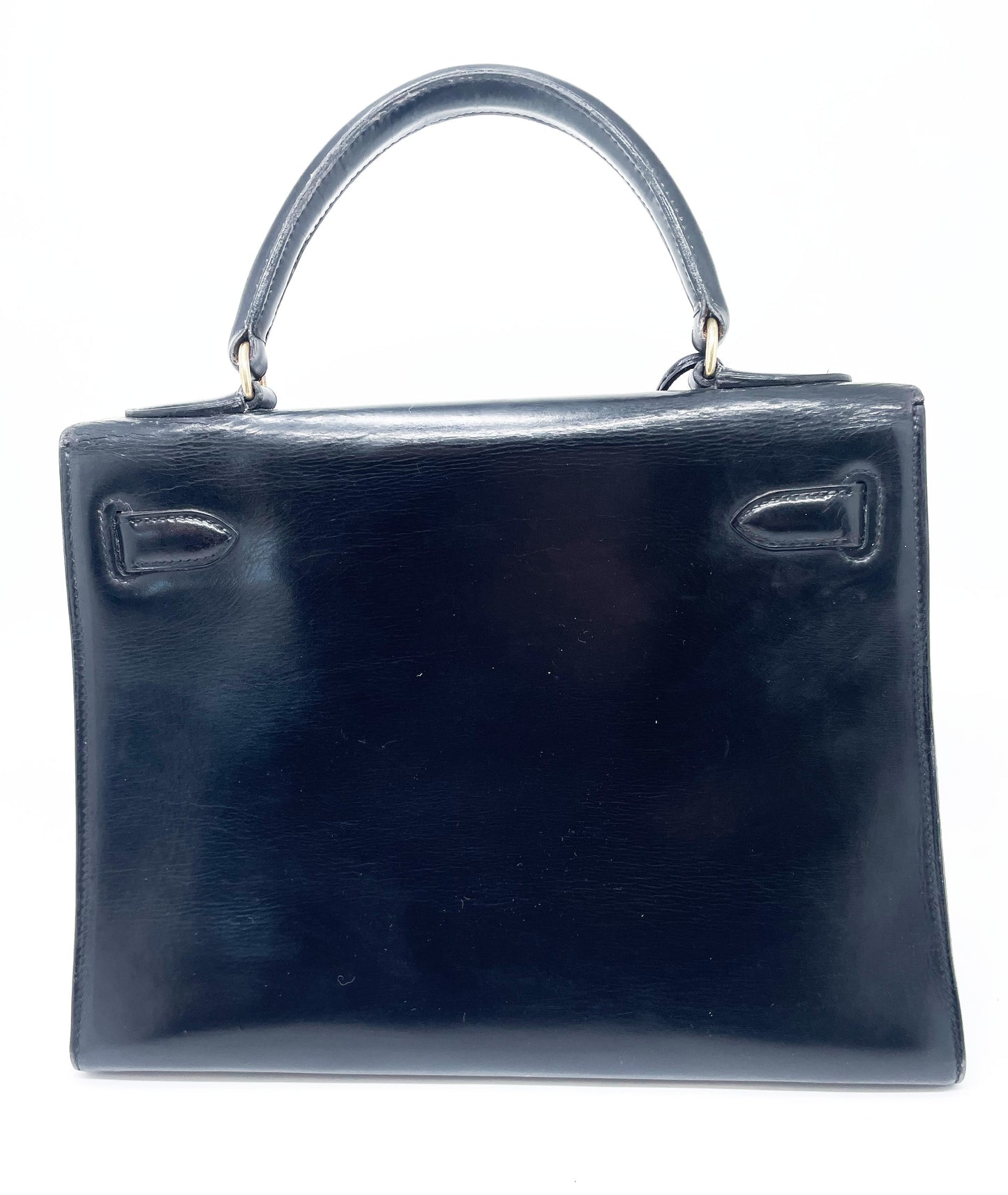 Sac à Main Hermès Kelly 28 en Cuir box noir sellier - Soline
