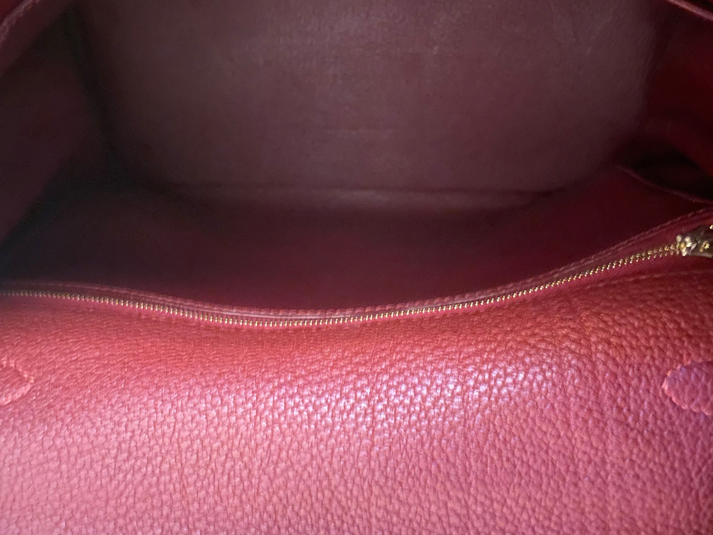 Sac à main Hermès Kelly retourné 28 en cuir Togo Bordeaux - Soline