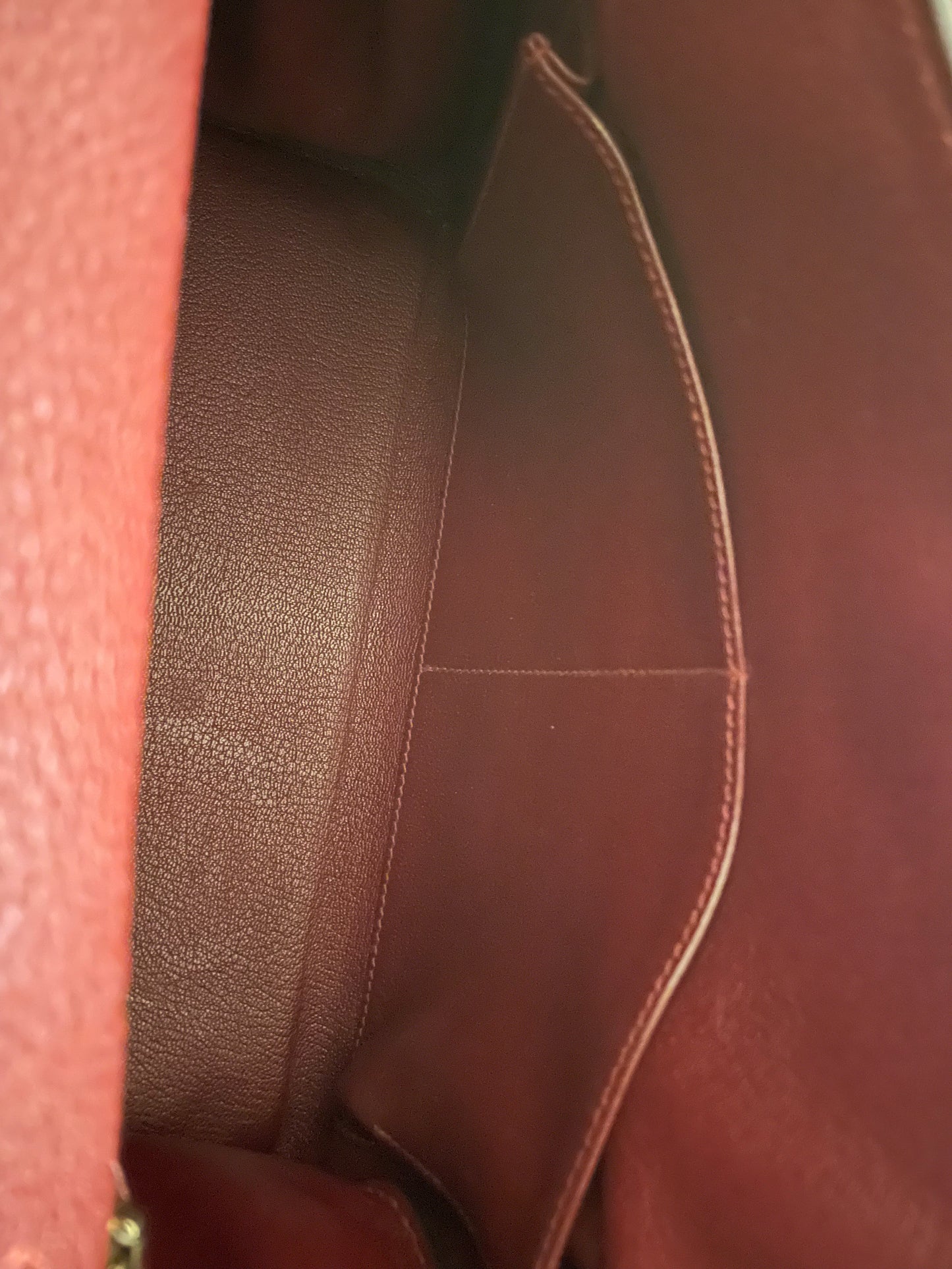 Sac à main Hermès Kelly retourné 28 en cuir Togo Bordeaux - Soline