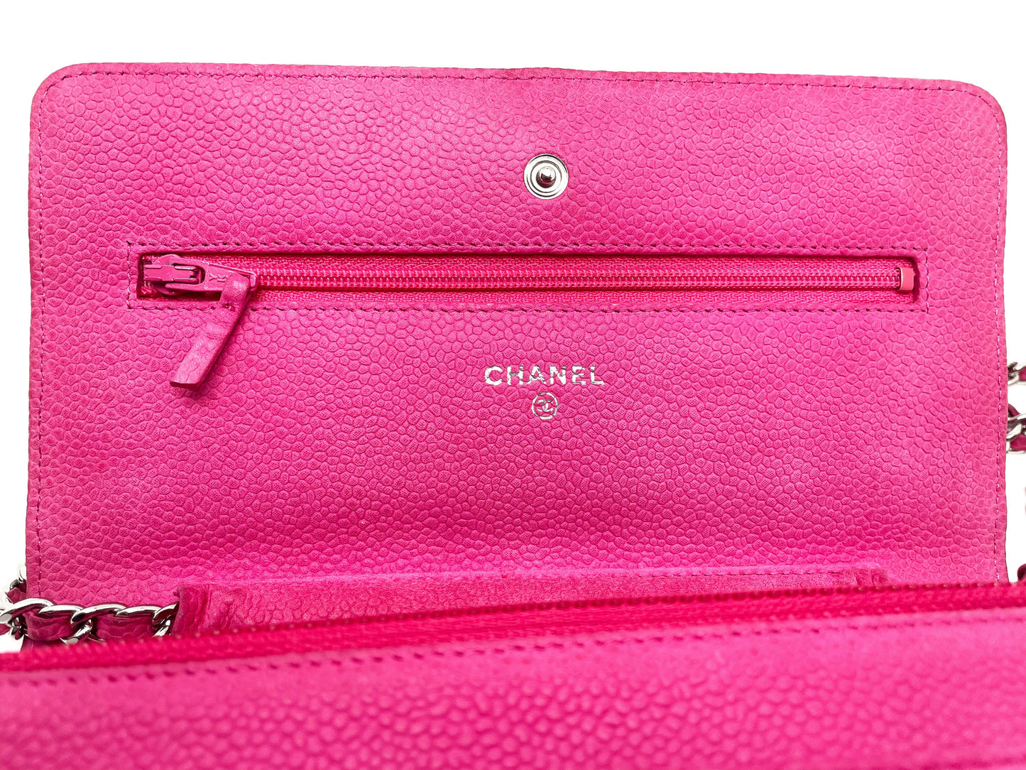 Sac à main Wallet on Chain Cuir Caviar Rose - Soline