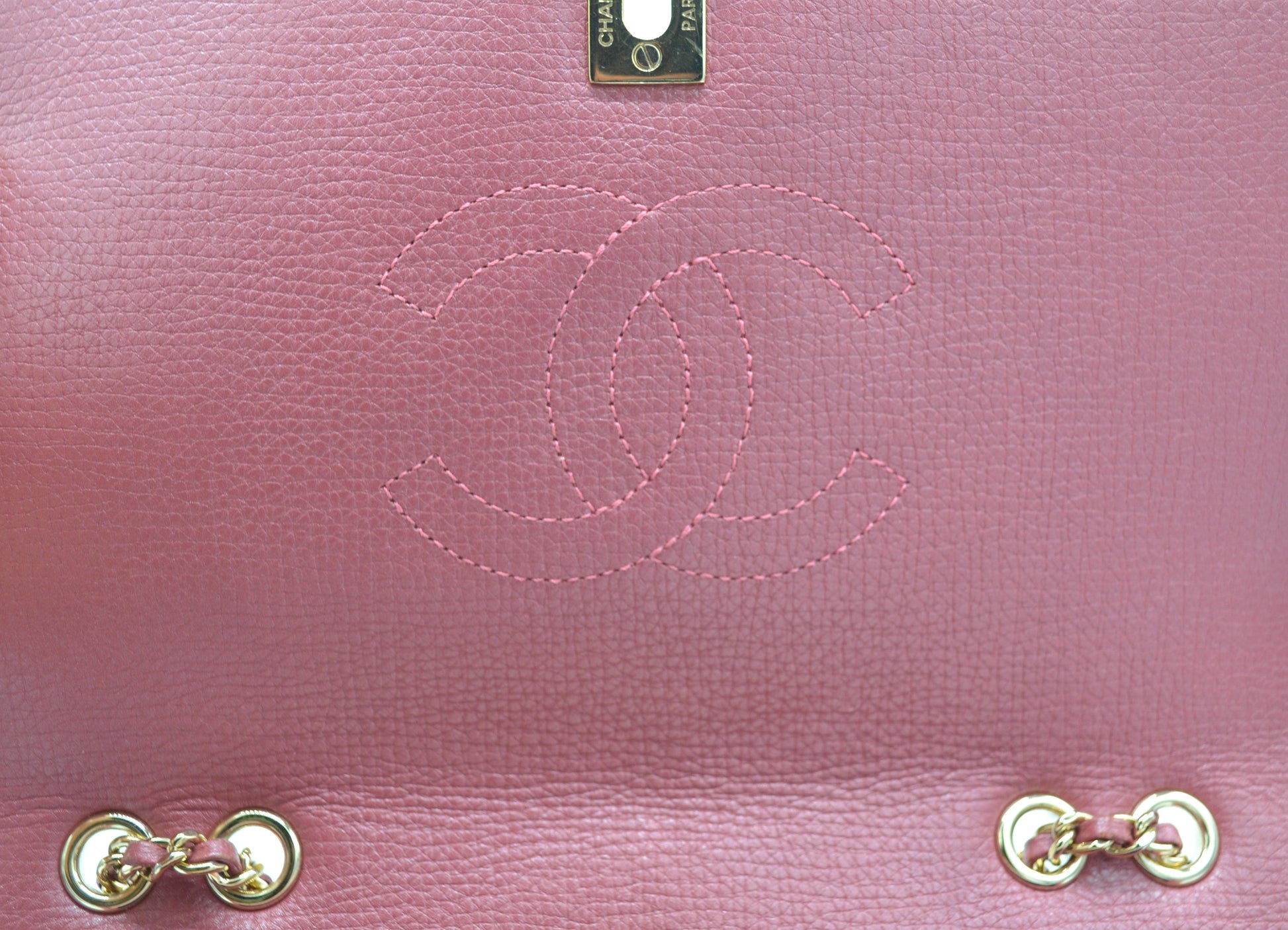 SAC A RABAT EN CUIR DE VEAU CHEVRON ROSE - Soline