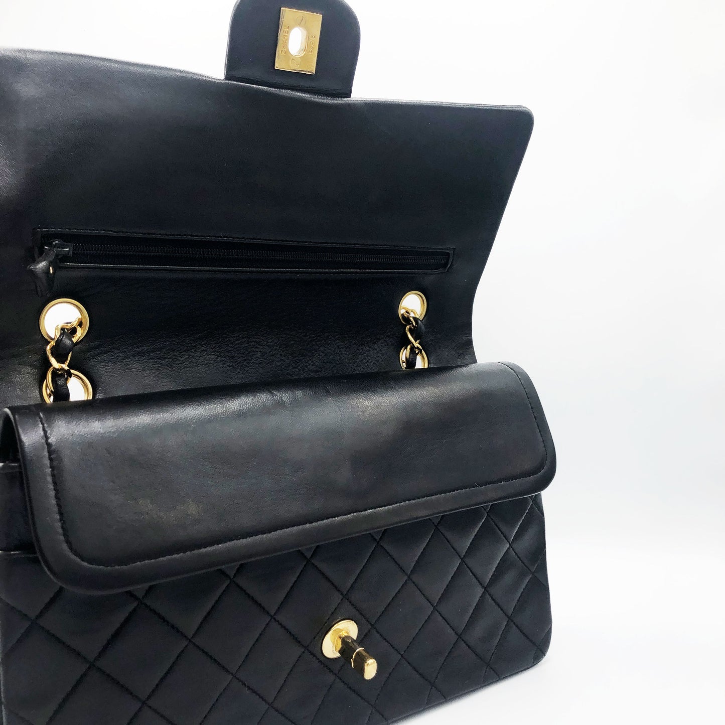 SAC BANDOULIERE TIMELESS / CLASSIQUE AGNEAU NOIR - Soline