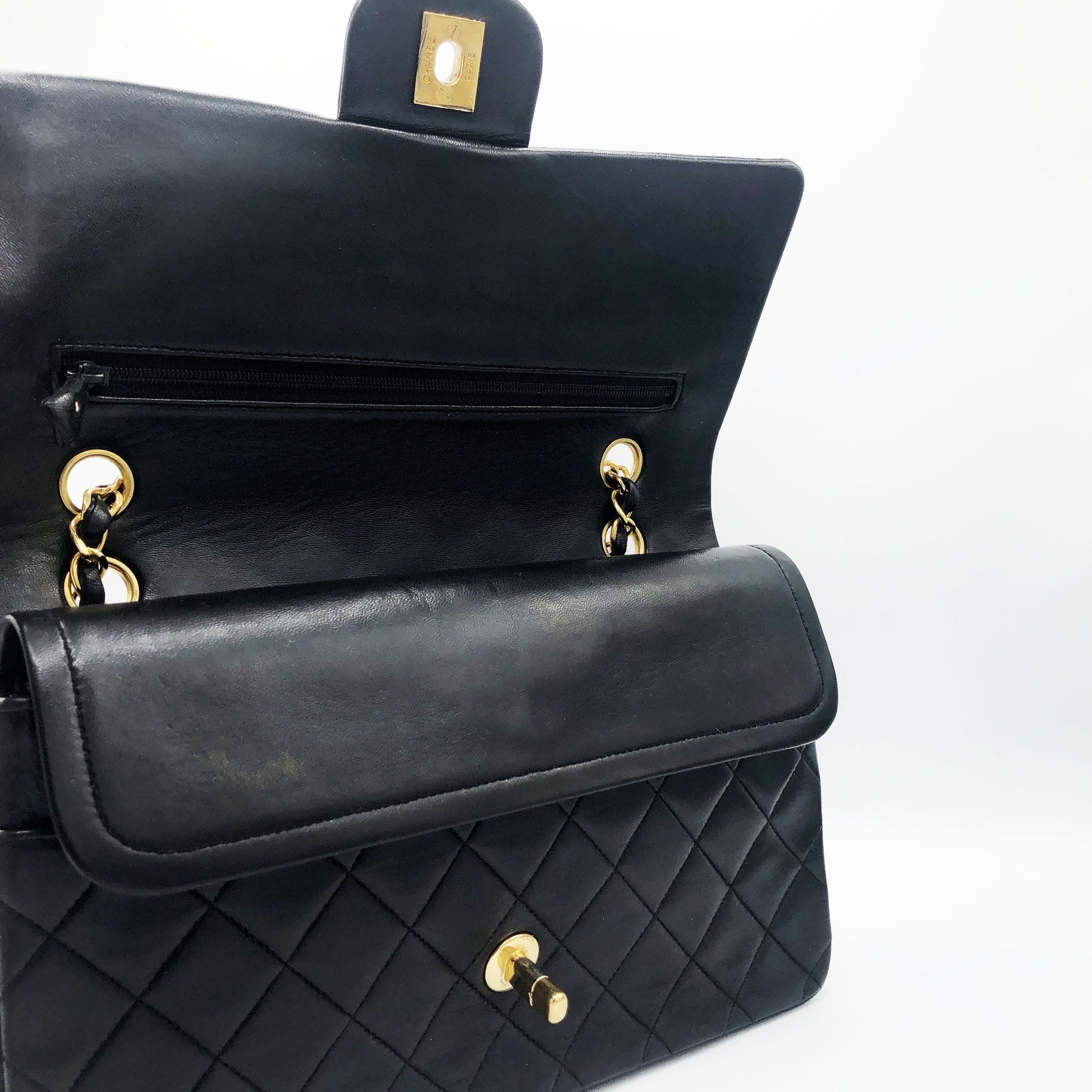 SAC BANDOULIERE TIMELESS / CLASSIQUE AGNEAU NOIR - Soline