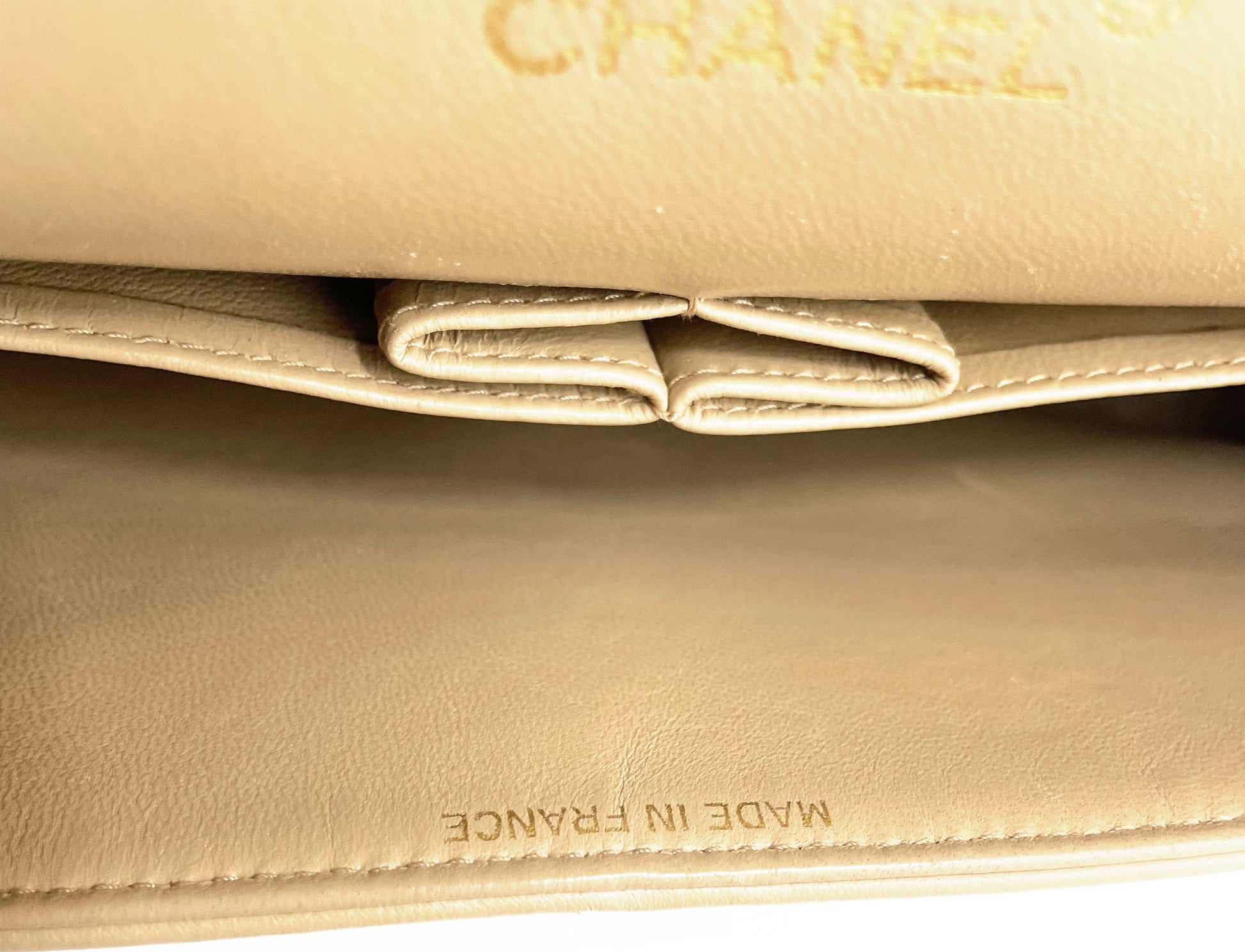 Sac bandoulière Timeless médium en cuir beige - Soline