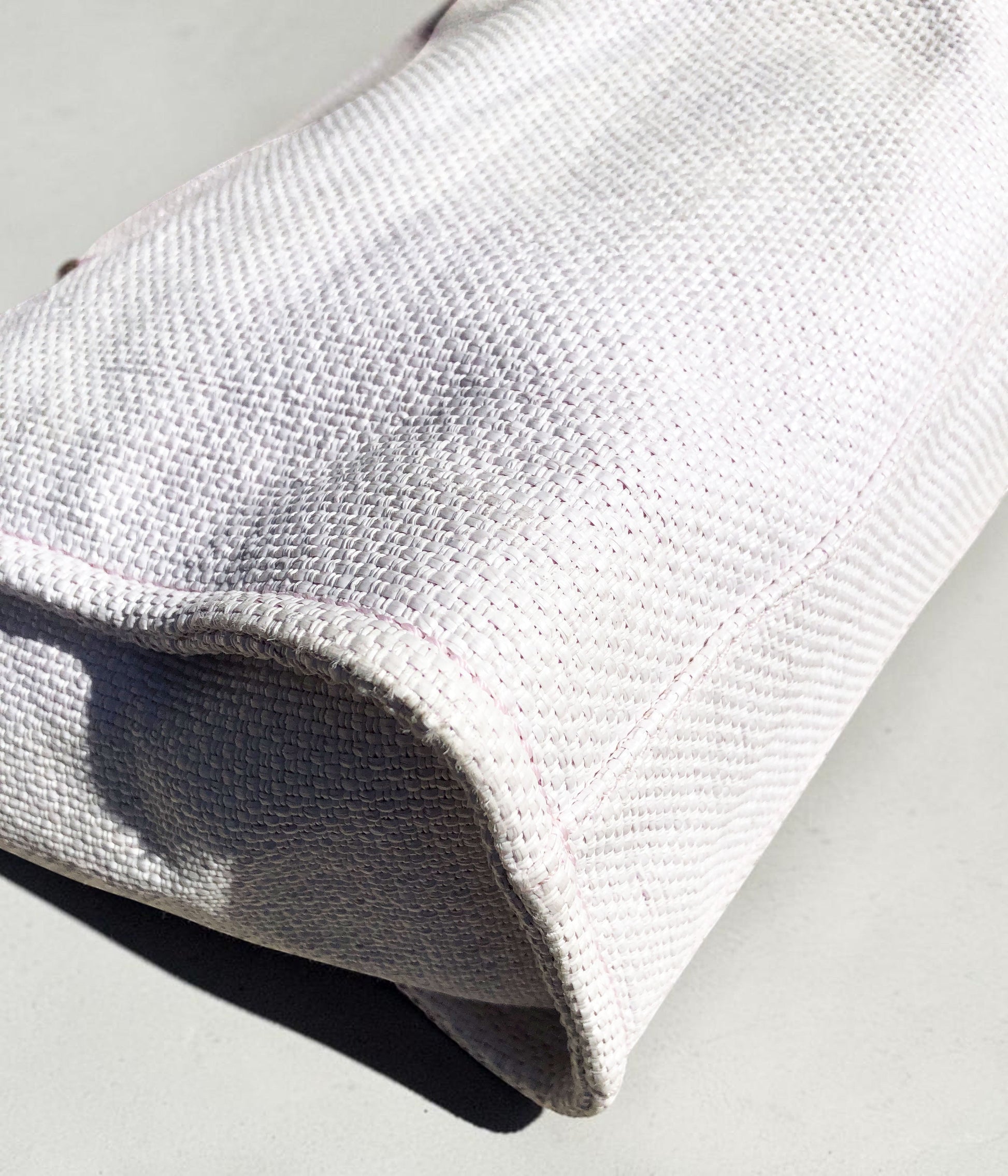 Sac Cabas Deauville en raphia rose et blanc - Soline