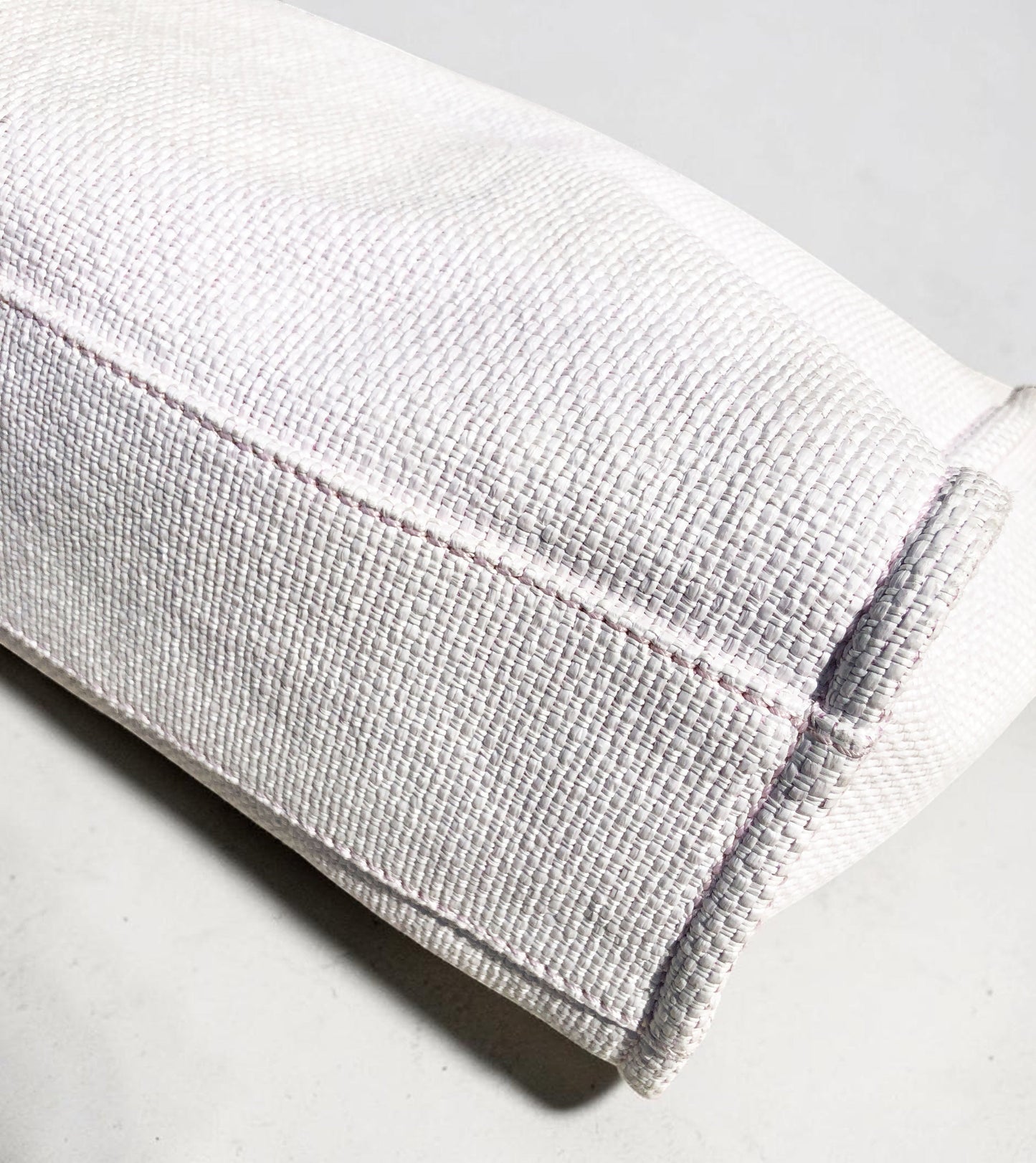 Sac Cabas Deauville en raphia rose et blanc - Soline