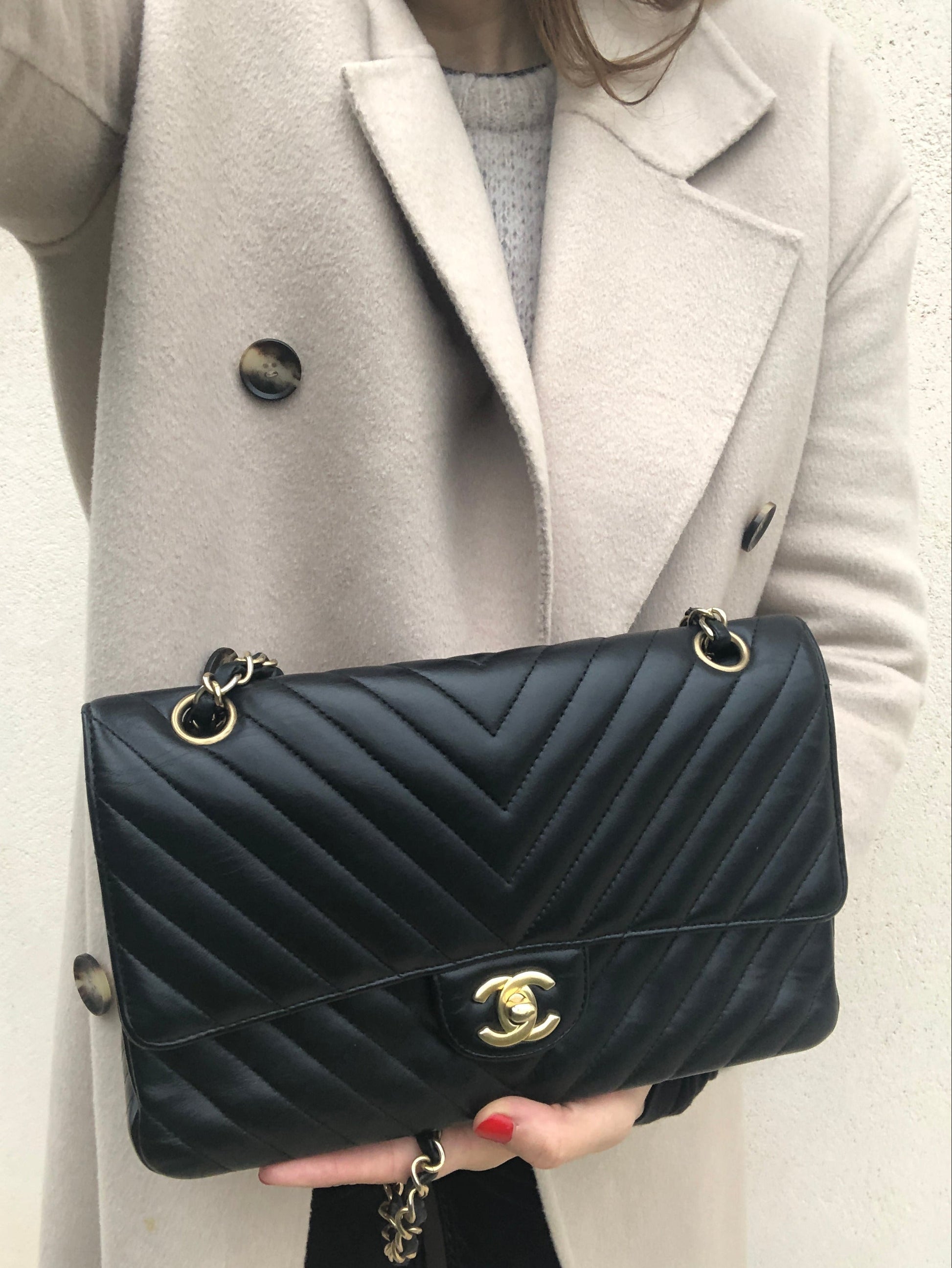 Sac Chanel 11.12 / Timeless Medium – Chevron Noir - Soline