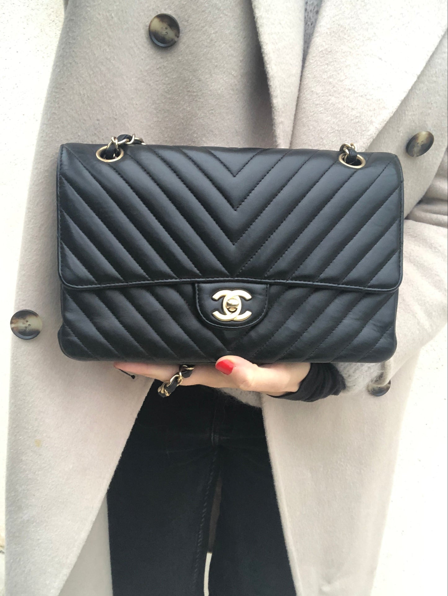 Sac Chanel 11.12 / Timeless Medium – Chevron Noir - Soline