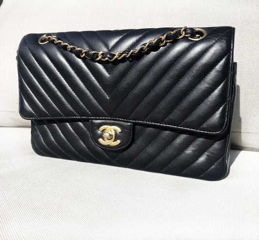 Sac Chanel 11.12 / Timeless Medium – Chevron Noir - Soline