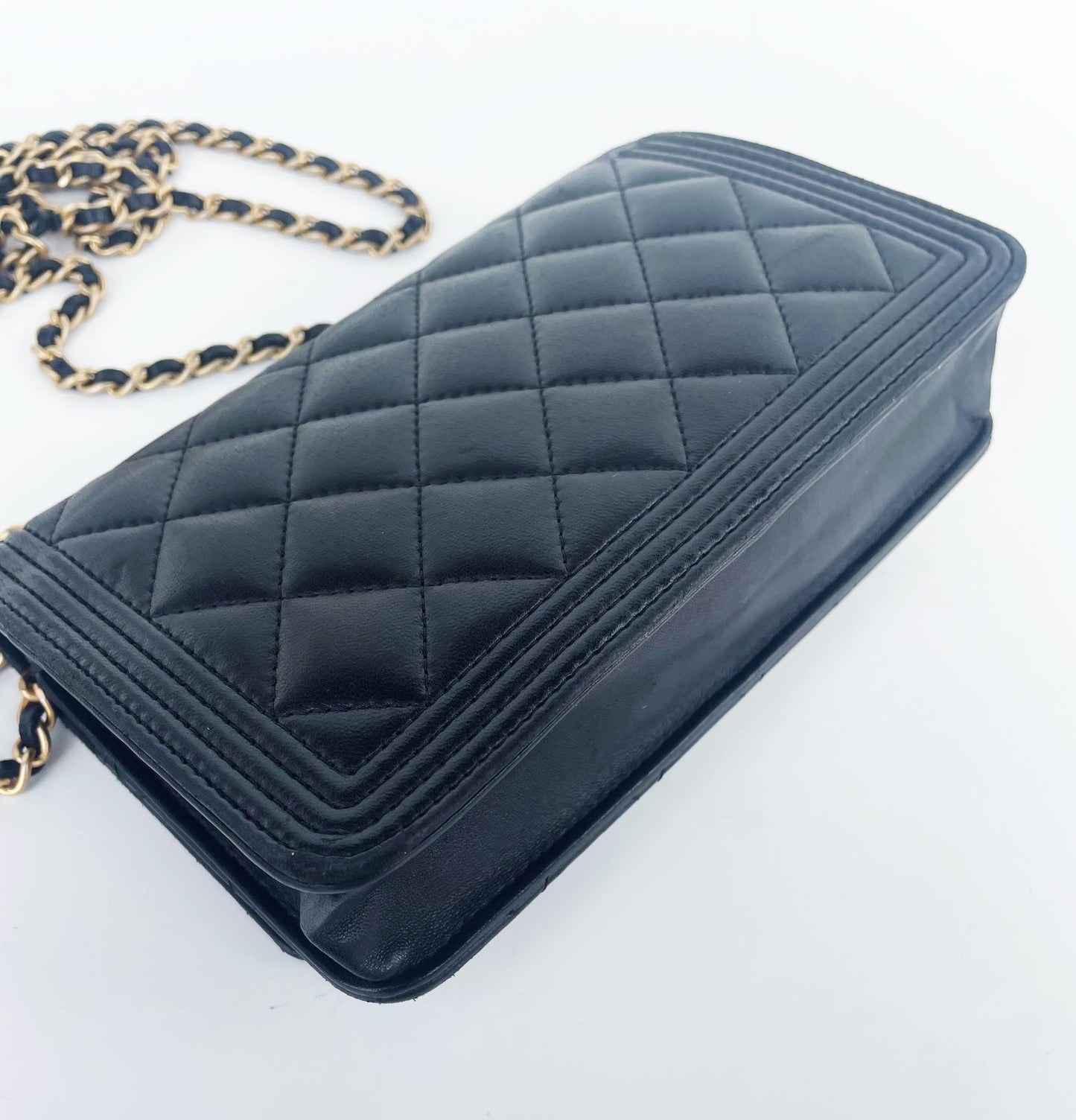 Sac Chanel bandoulière wallet on chain (woc) Boy en cuir noir - Soline