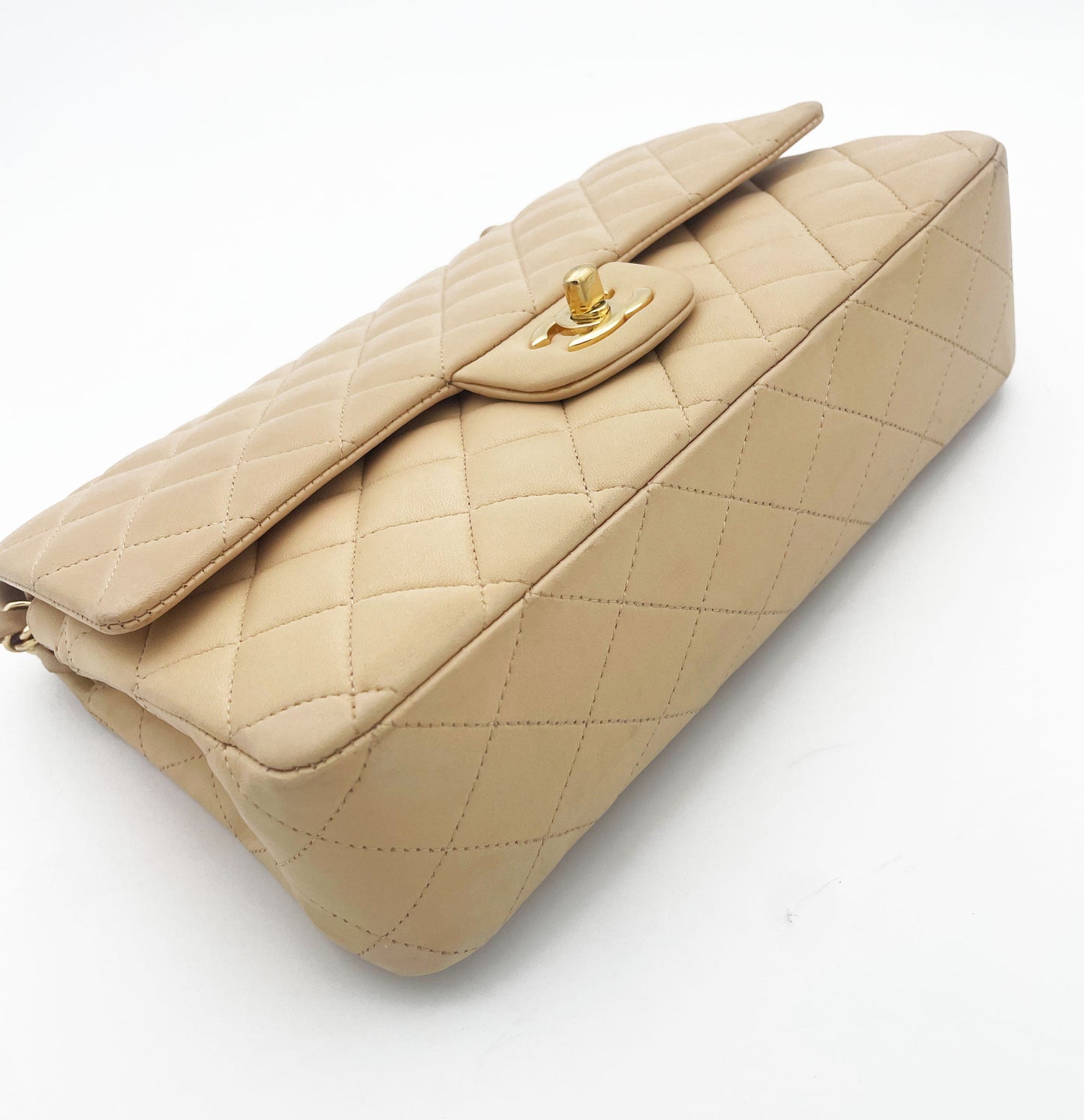 Sac Chanel Classique en cuir beige - Soline