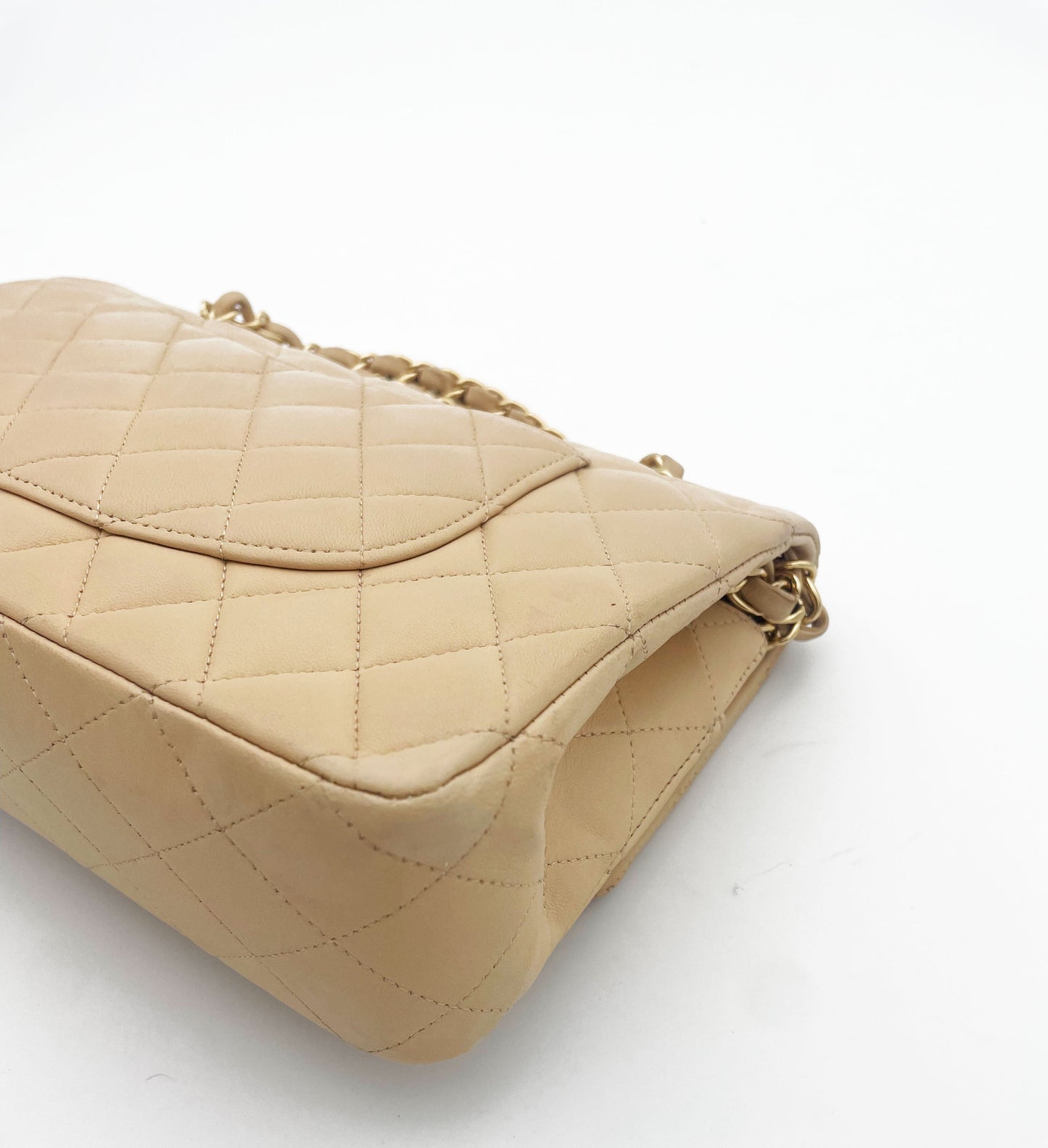 Sac Chanel Classique en cuir beige - Soline