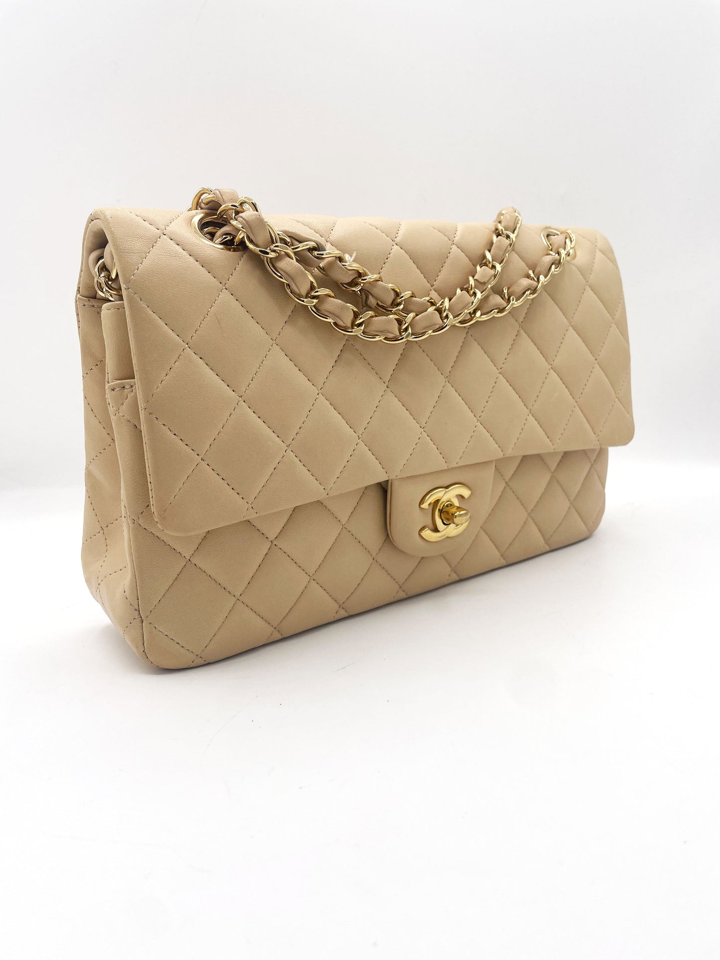 Sac Chanel Classique en cuir beige - Soline