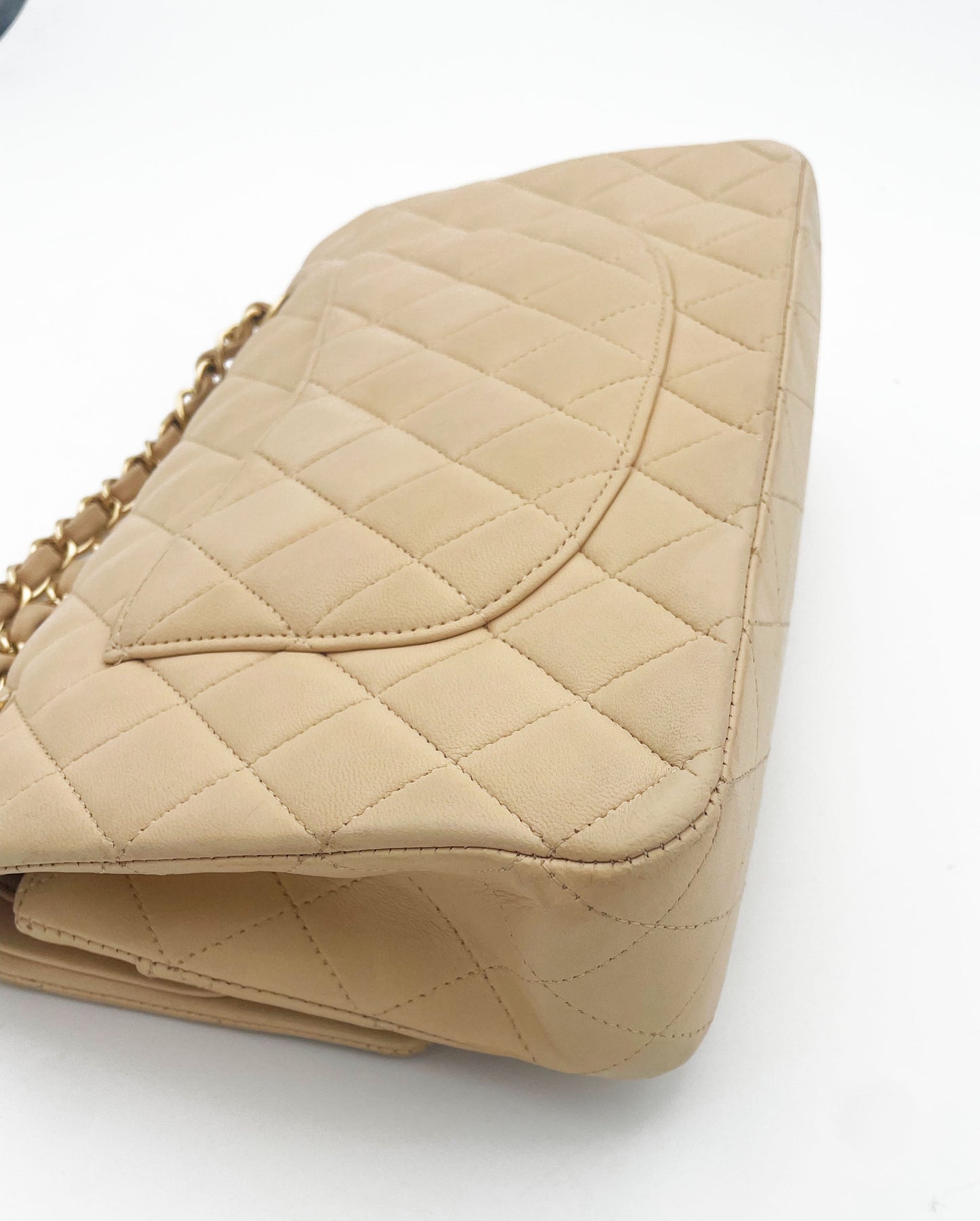 Sac Chanel Classique en cuir beige - Soline