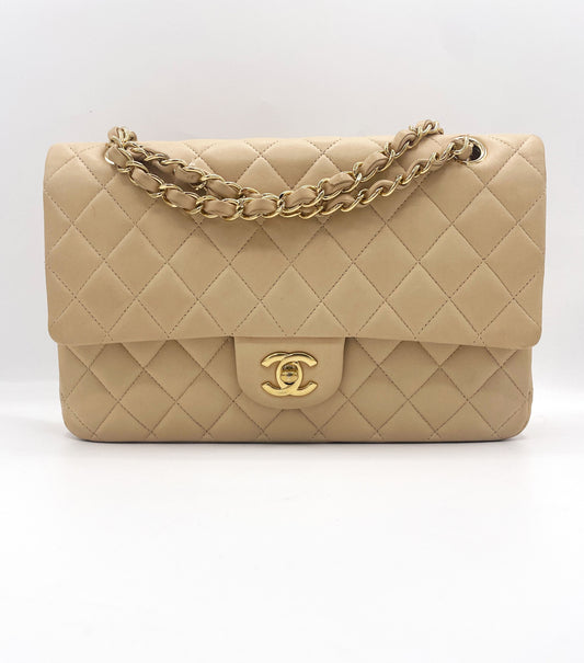 Sac Chanel Classique en cuir beige - Soline
